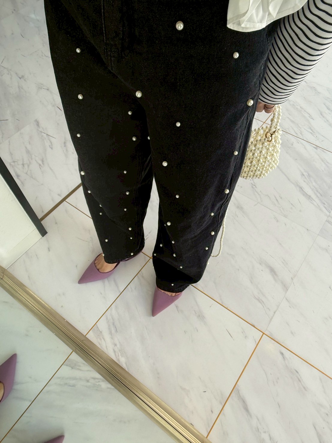 DOTパール ワイドデニムパンツ(sd73923) ♡ノベルティ対象商品♡