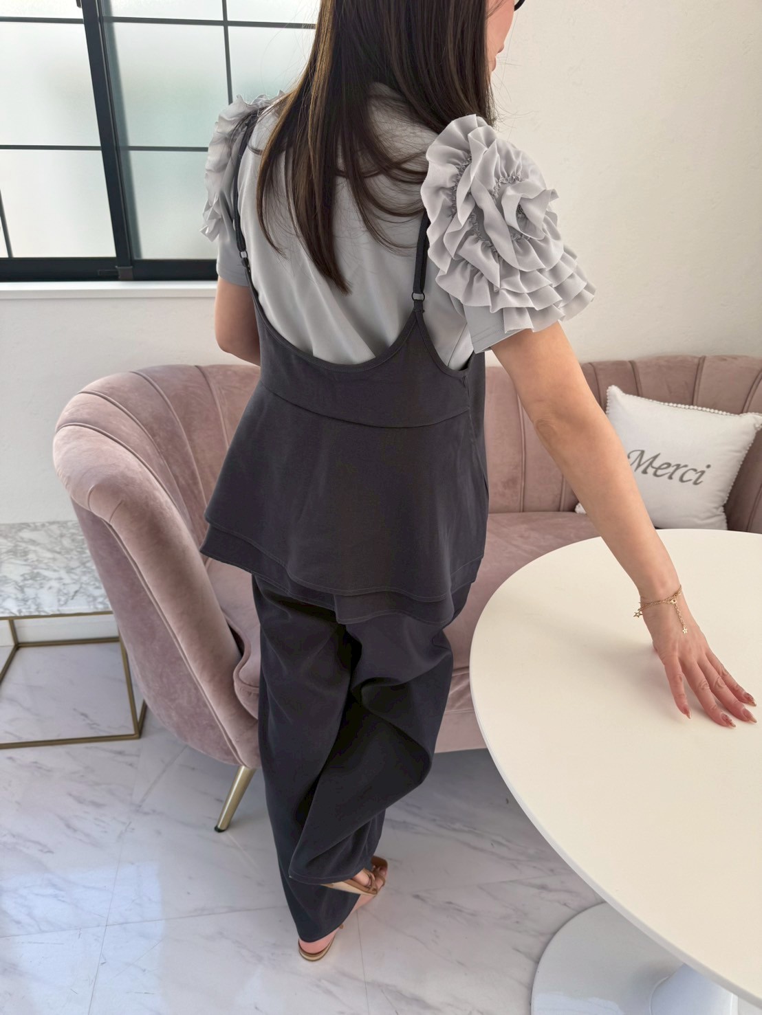 バックフリル ワイドサロペット(sd9530)