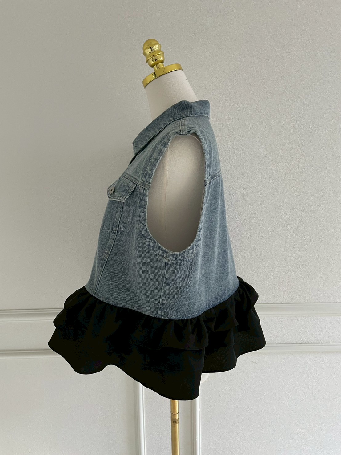 フリルデニムジレ(sd7751)