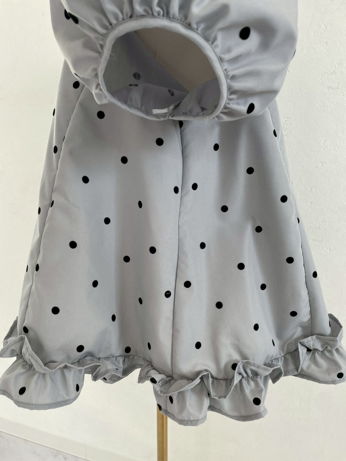 ドット裾フリルパフブラウス(sd3340)