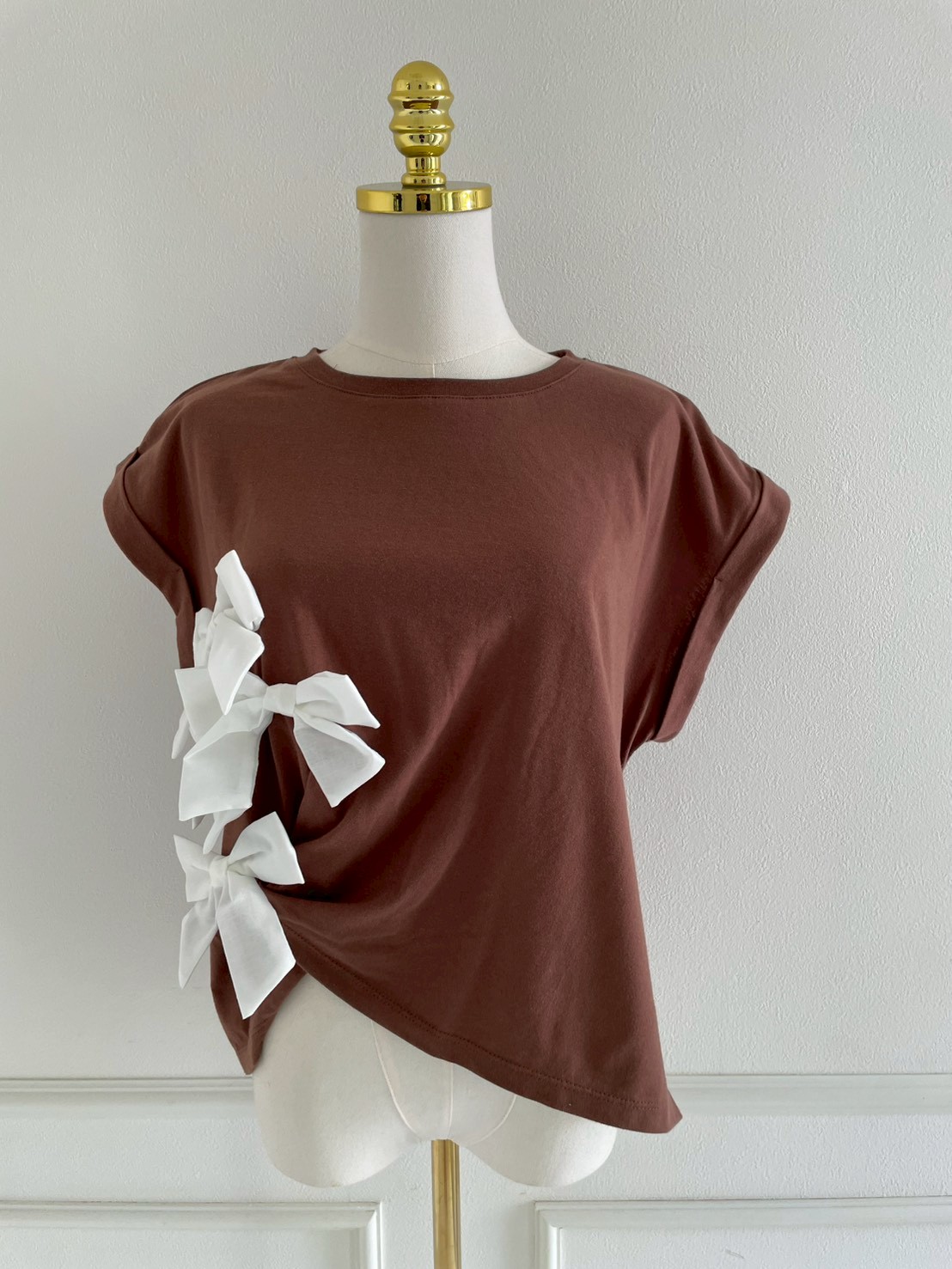 サイドリボンフレンチスリーブTシャツ(sd03012)