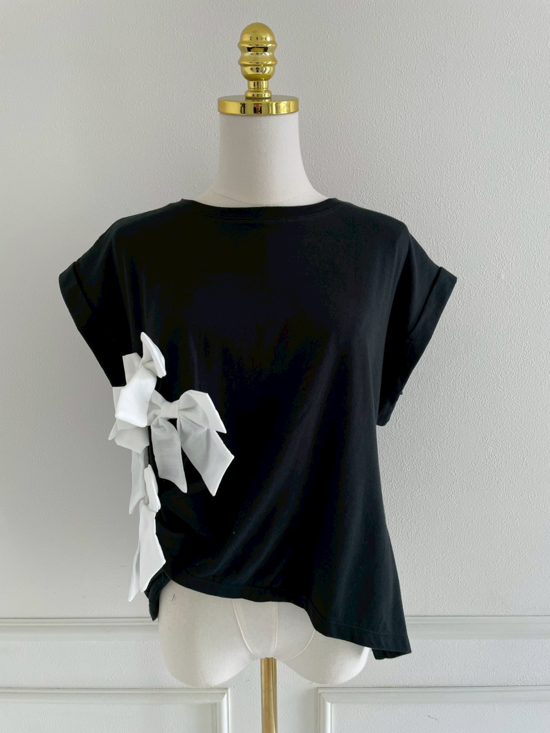 サイドリボンフレンチスリーブTシャツ(sd03012)