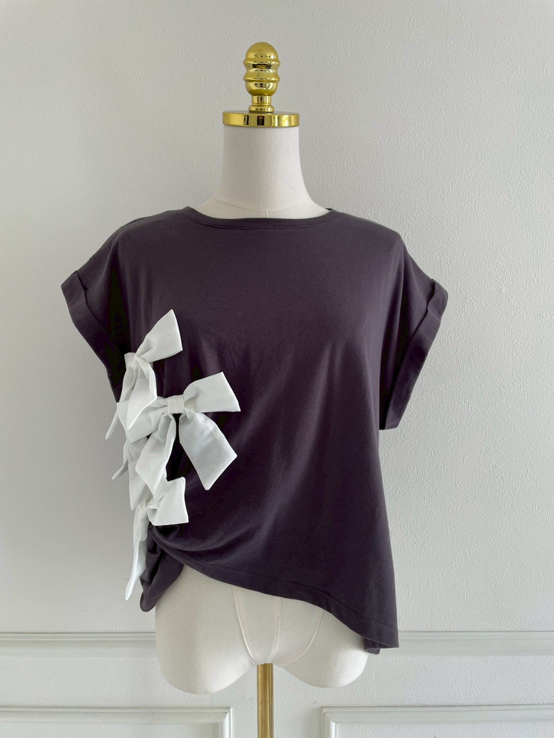 サイドリボンフレンチスリーブTシャツ(sd03012)