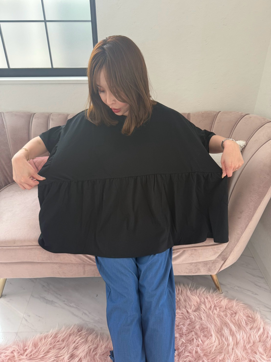 ＼3日間限定PRICE!!今だけ1,980円!!／8/3まで!!【ビッグシルエット フリルTee (sd21062)】 ☆ノベルティ対象商品☆