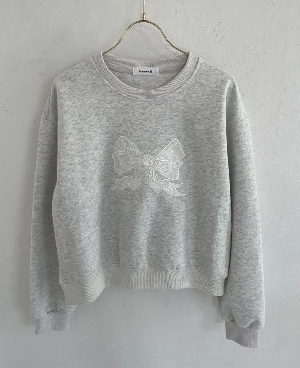【レースリボン刺繍スウェット(2-8500)(sd0075)】メール便OK
