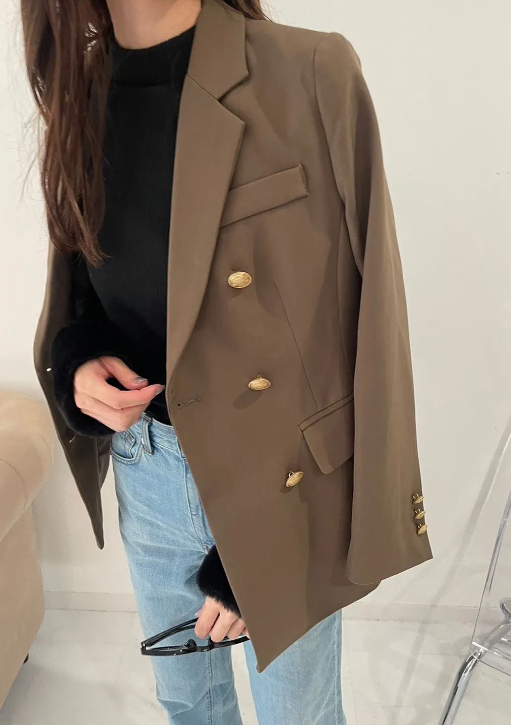 【金ボタンダブルジャケット(7-4759)(sd0079)】メール便OK