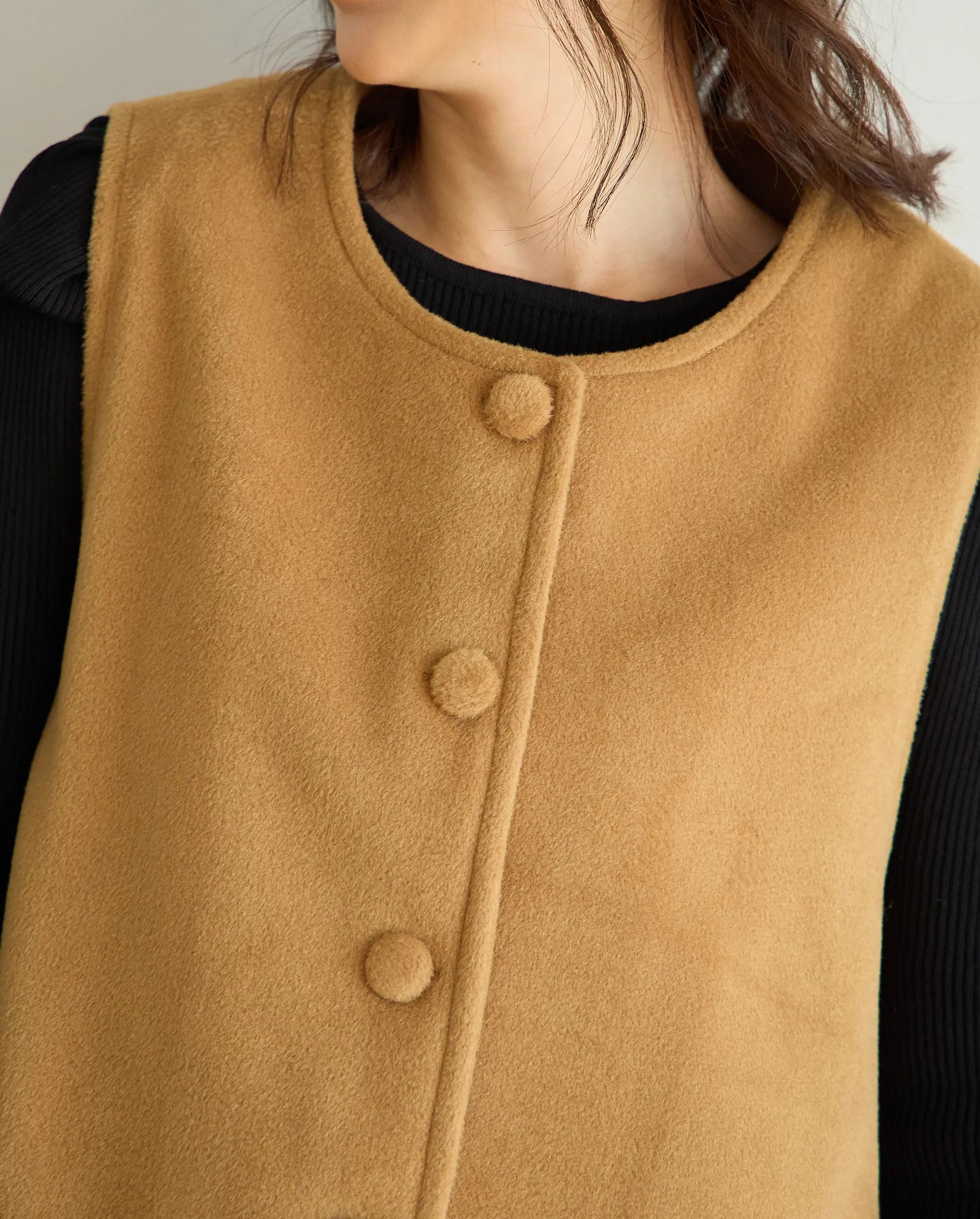 11/18 発売予定【裾エコファー2wayジレワンピkbm573)】メール便OK