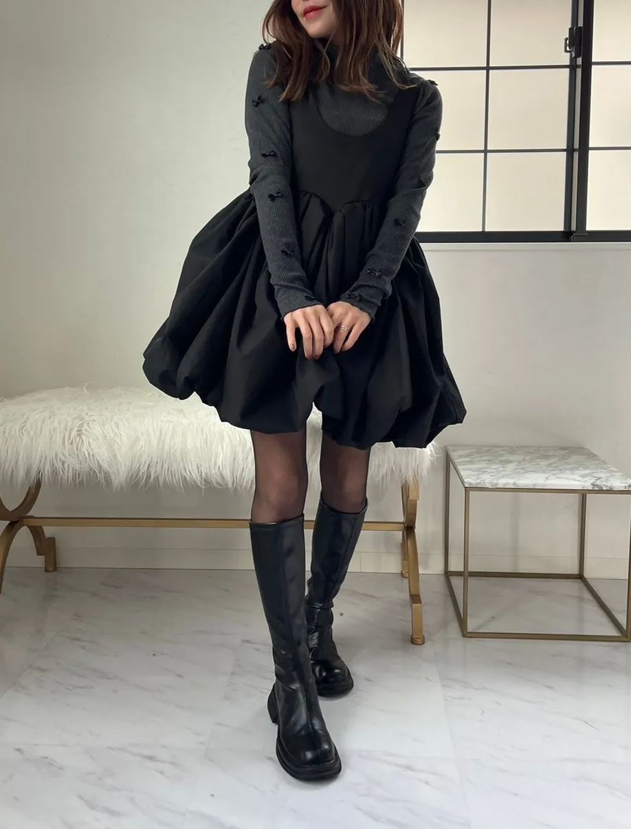 袖リボンリブカットソー(kbm591)