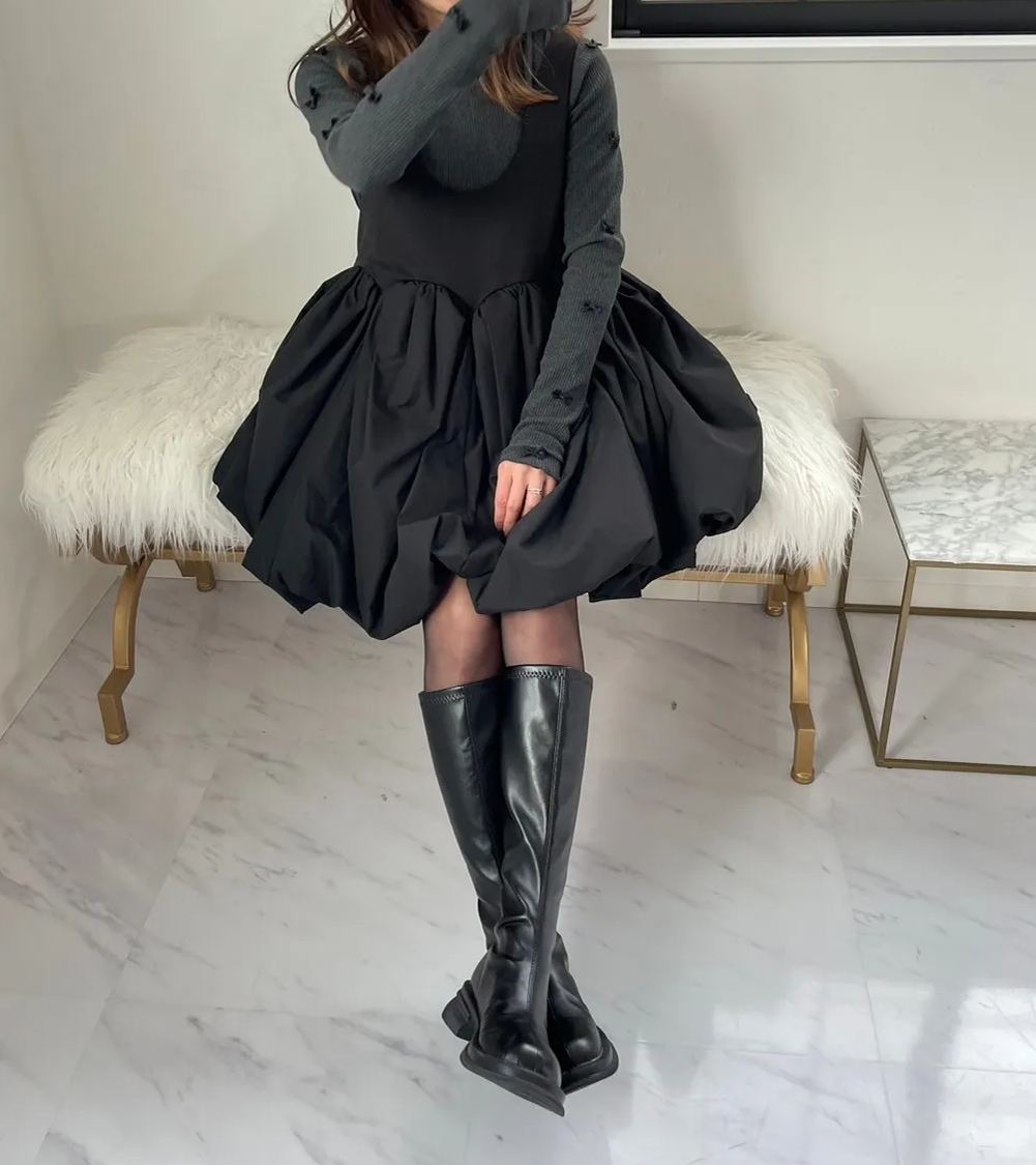 袖リボンリブカットソー(kbm591)