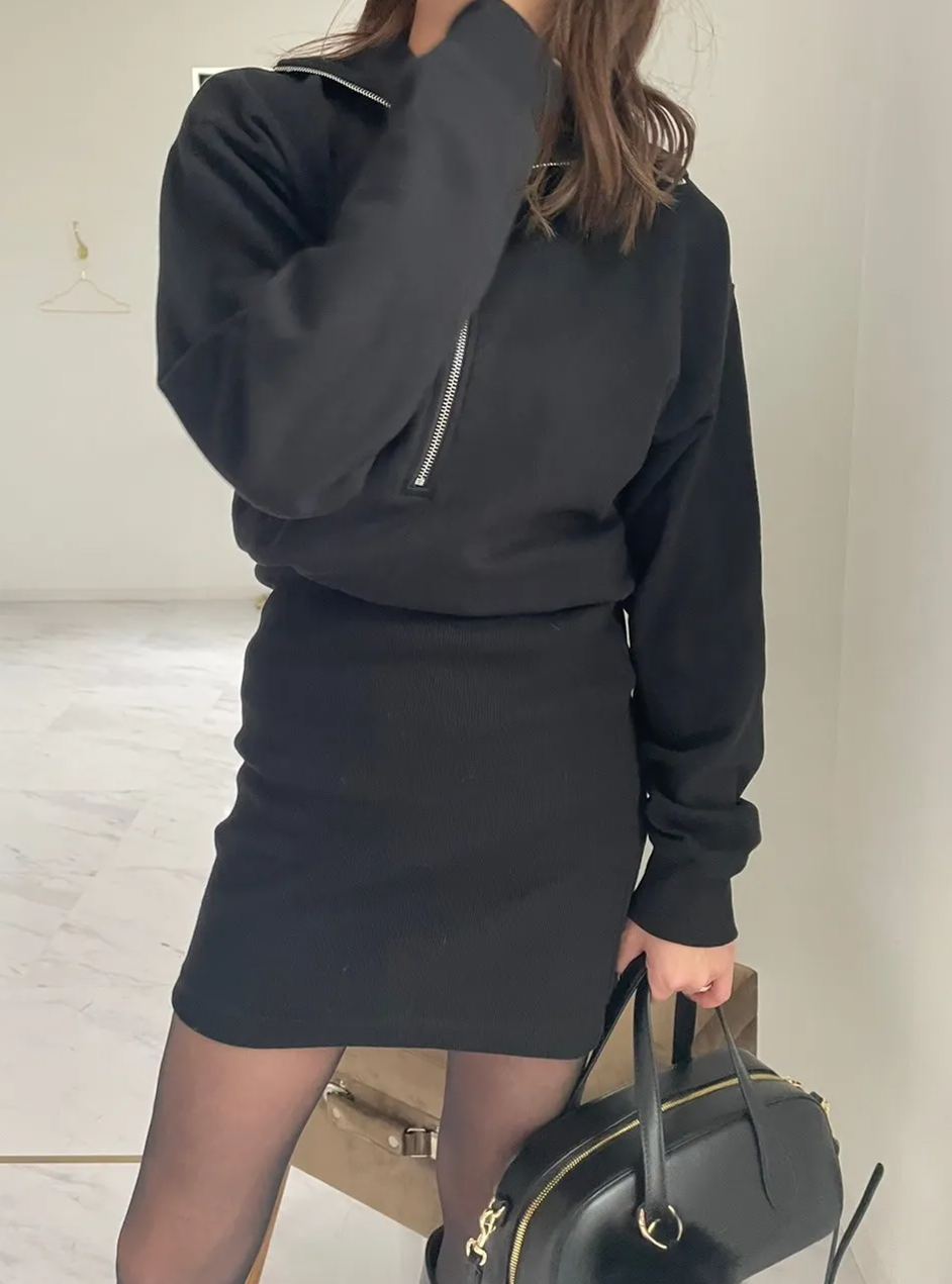 【ミニ裏毛ZIPUP2wayワンピース(100184)(sd0067)】メール便OK