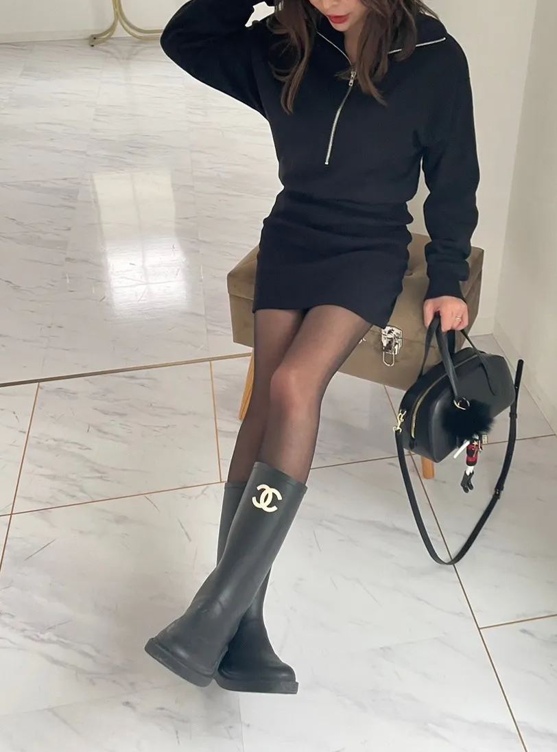 【ミニ裏毛ZIPUP2wayワンピース(100184)(sd0067)】メール便OK