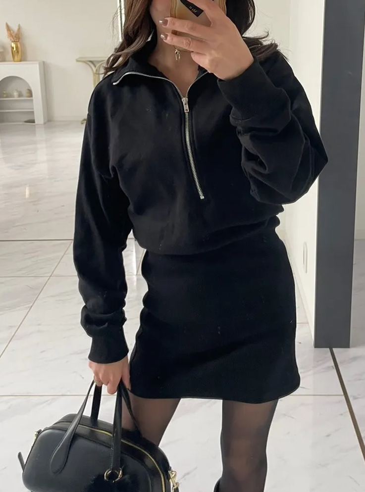 【ミニ裏毛ZIPUP2wayワンピース(100184)(sd0067)】メール便OK