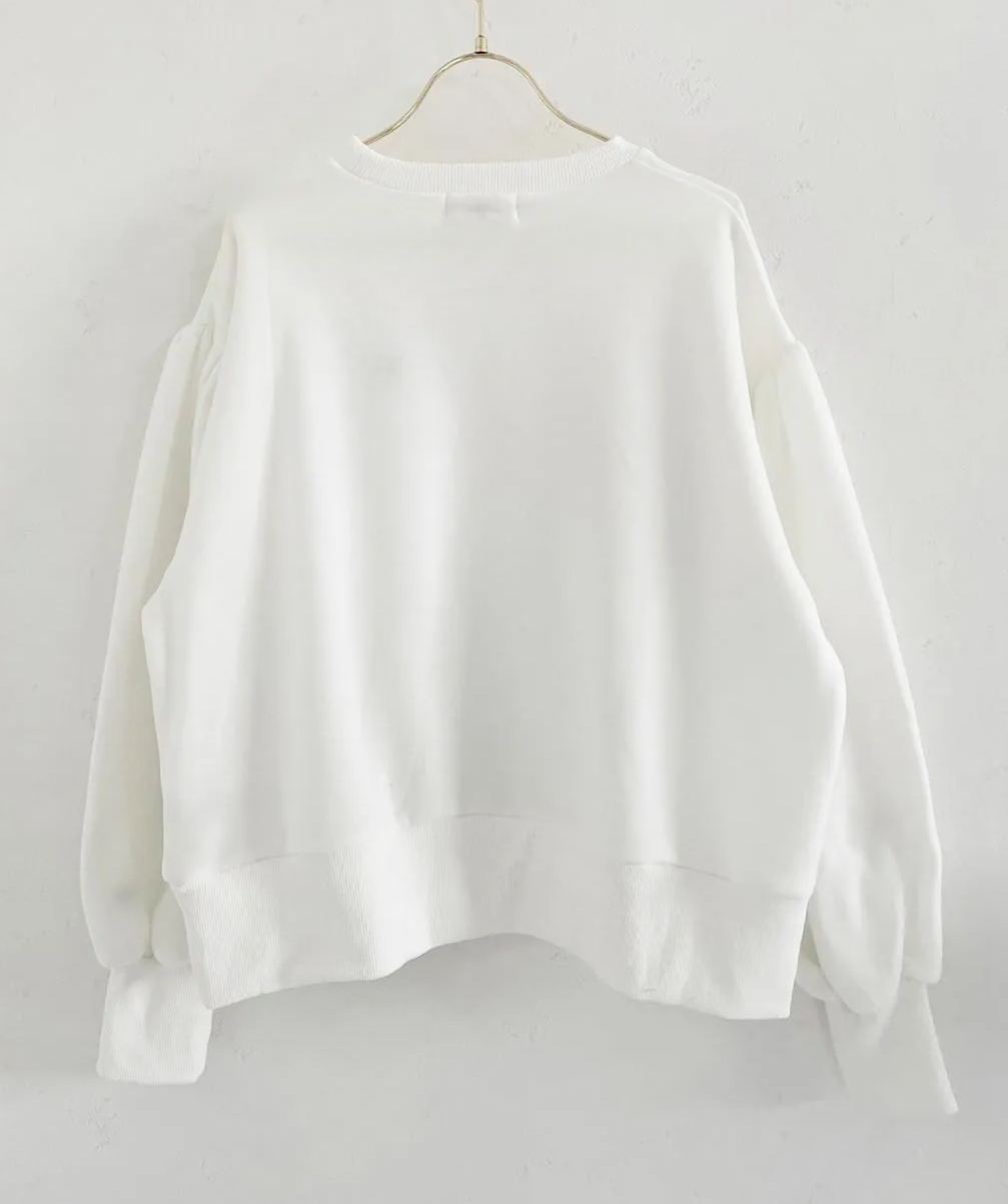 【裏起毛　刺繍入りぽわん袖プルオーバー(kbm580)】メール便OK