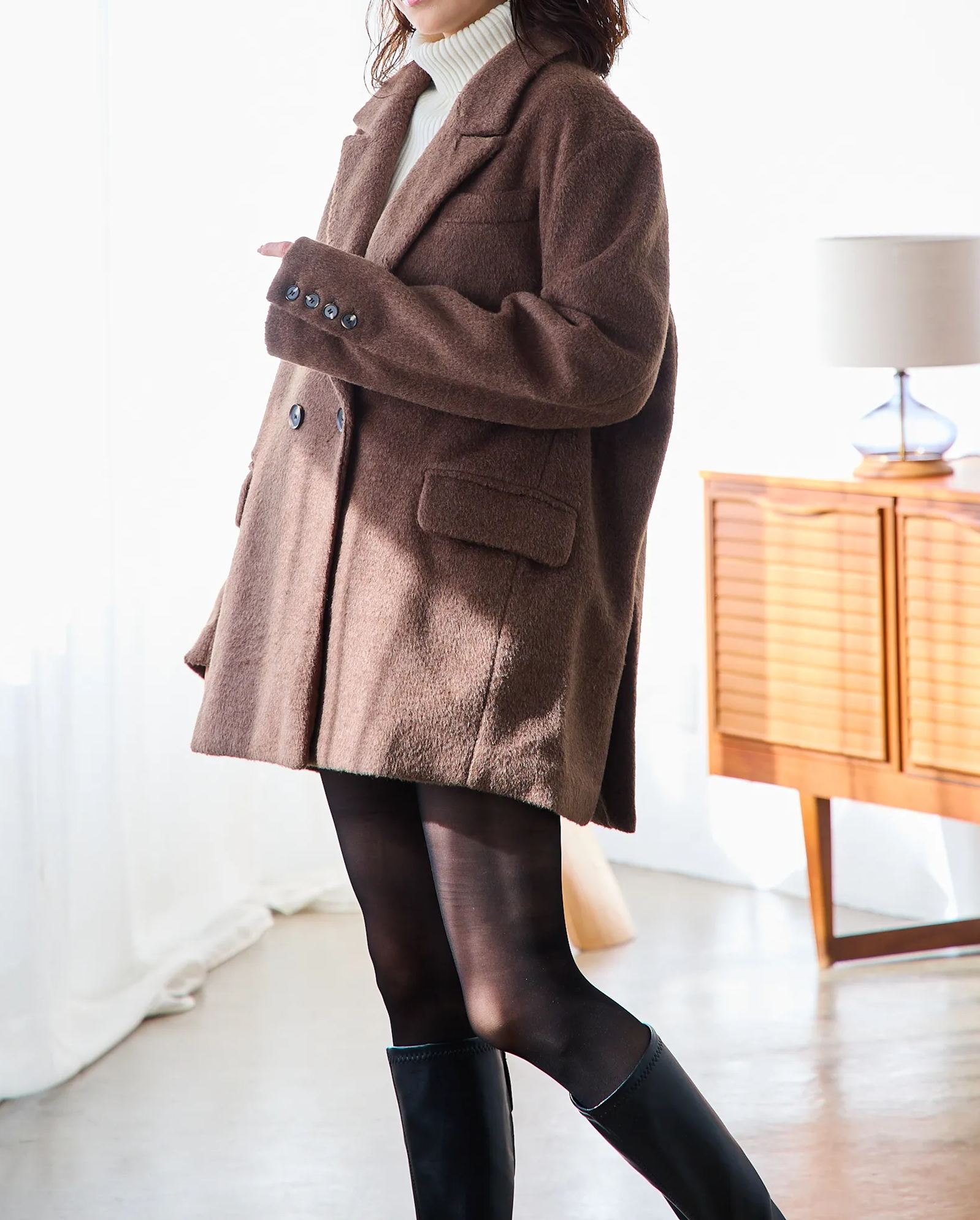 えりか様みく様コラボ【シャギー テーラードオーバーコート(kbm593)】メール便OK