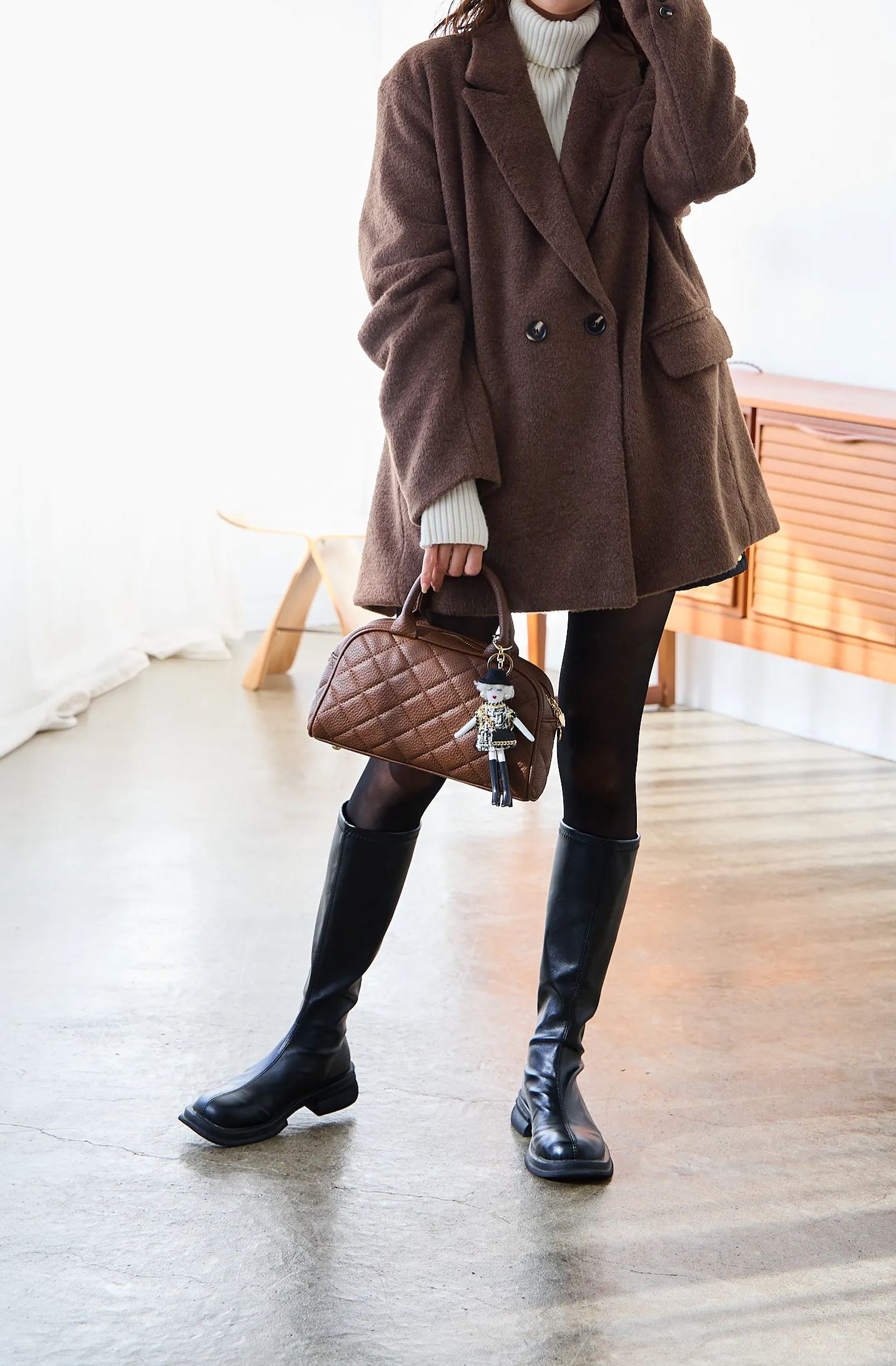 えりか様みく様コラボ【シャギー テーラードオーバーコート(kbm593)】メール便OK