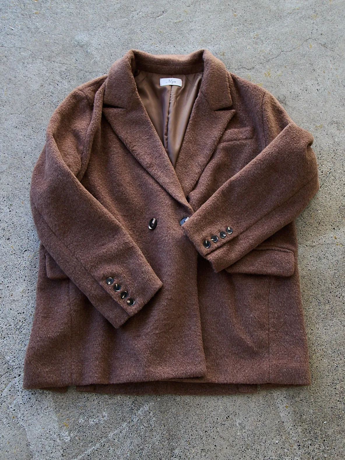 えりか様みく様コラボ【シャギー テーラードオーバーコート(kbm593)】メール便OK