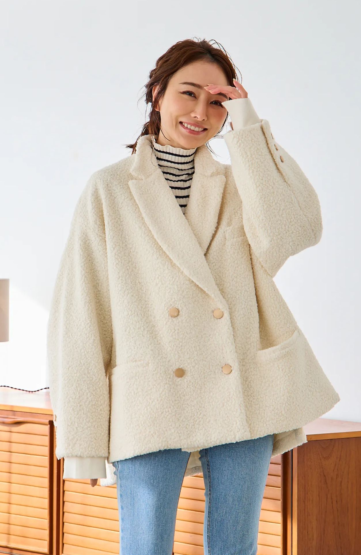 【ブークレー　オーバーサイズジャケットコート(kbm590)】メール便OK