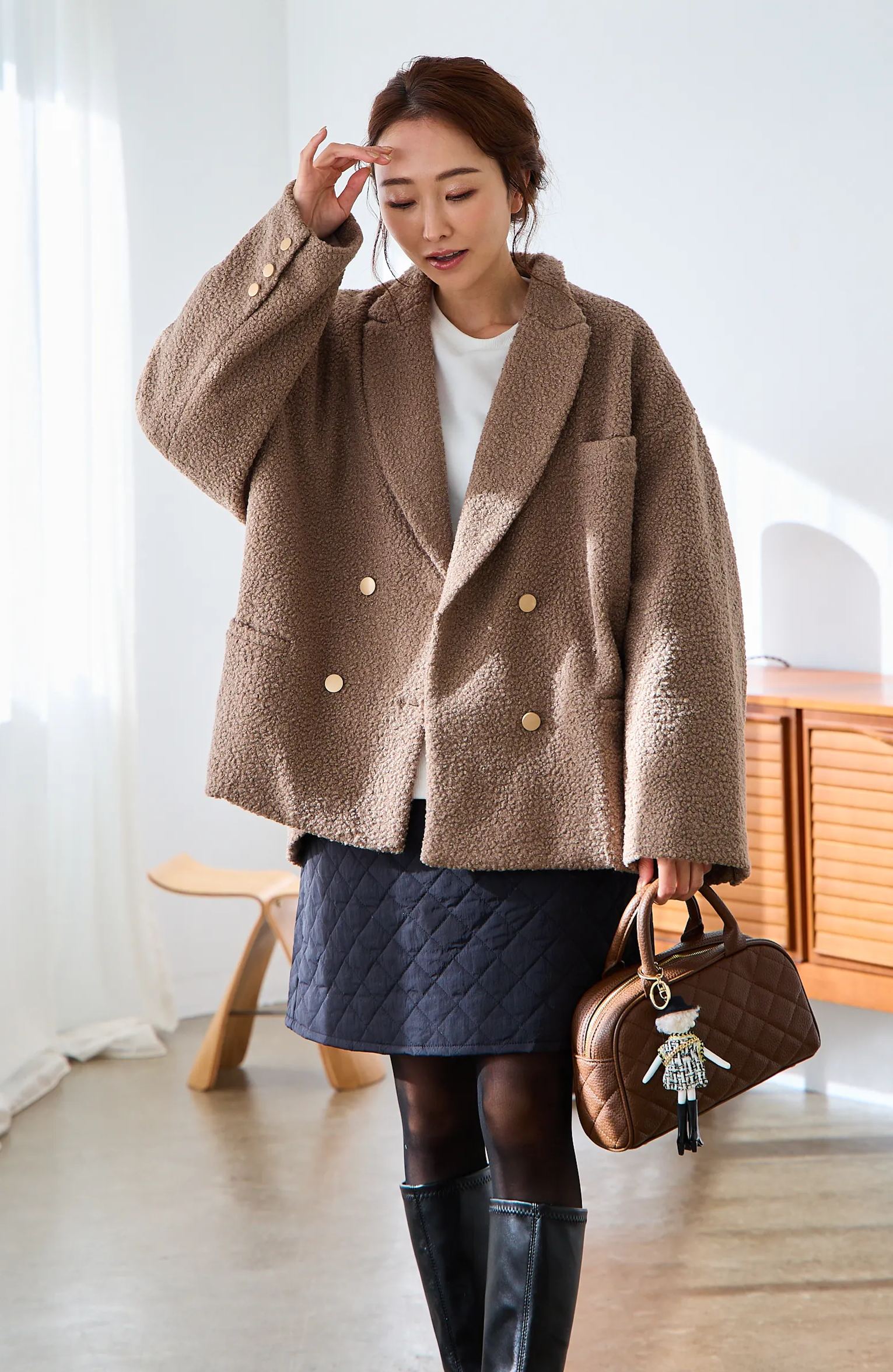 【ブークレー　オーバーサイズジャケットコート(kbm590)】メール便OK