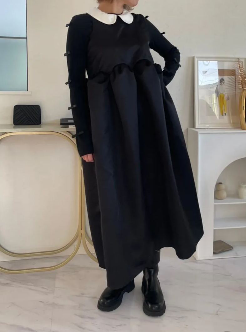 【えりか様みく様コラボ　付け衿　アメスリサテンワンピース(kbm592)】メール便OK