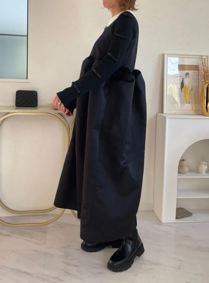 【えりか様みく様コラボ　付け衿　アメスリサテンワンピース(kbm592)】メール便OK