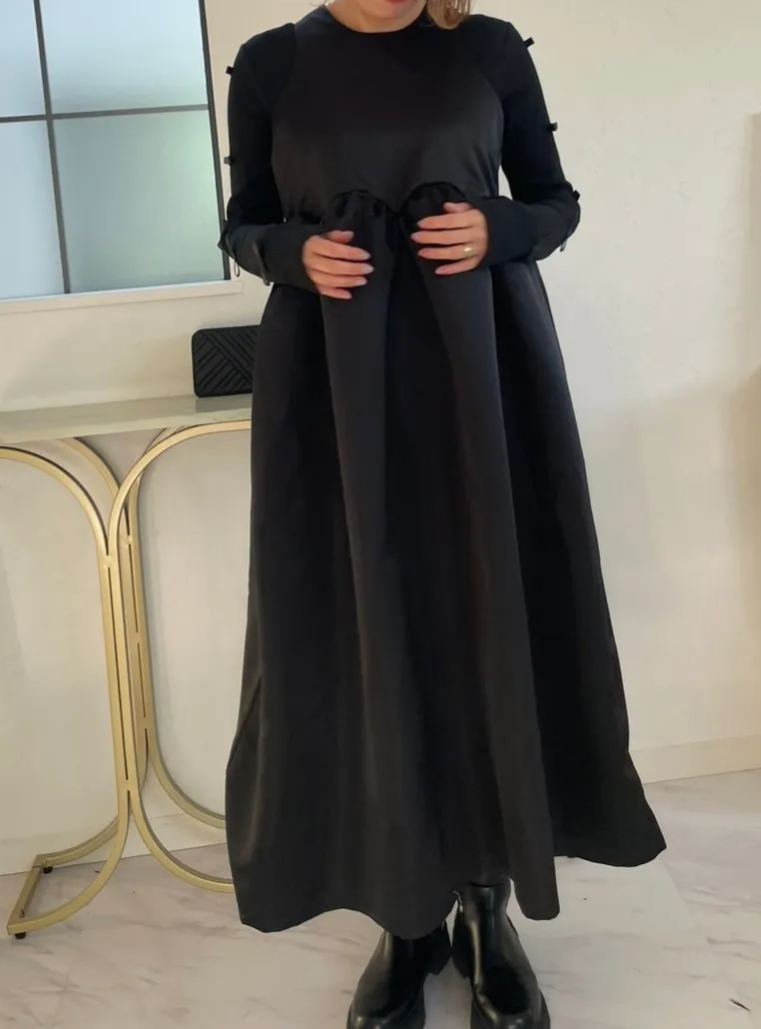 【えりか様みく様コラボ　付け衿　アメスリサテンワンピース(kbm592)】メール便OK