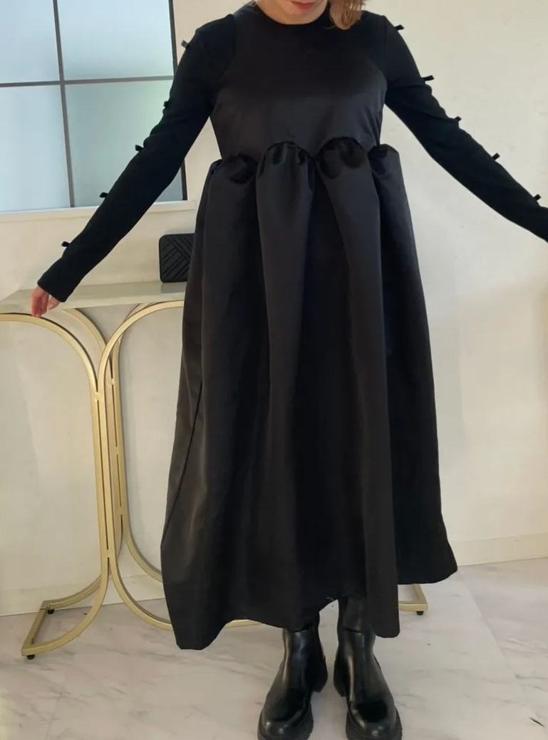 【えりか様みく様コラボ　付け衿　アメスリサテンワンピース(kbm592)】メール便OK