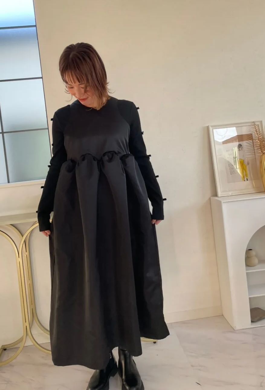 【えりか様みく様コラボ　付け衿　アメスリサテンワンピース(kbm592)】メール便OK