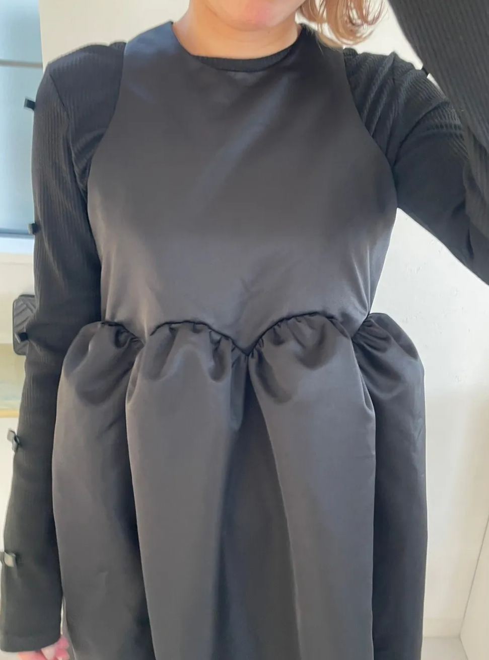 【えりか様みく様コラボ　付け衿　アメスリサテンワンピース(kbm592)】メール便OK