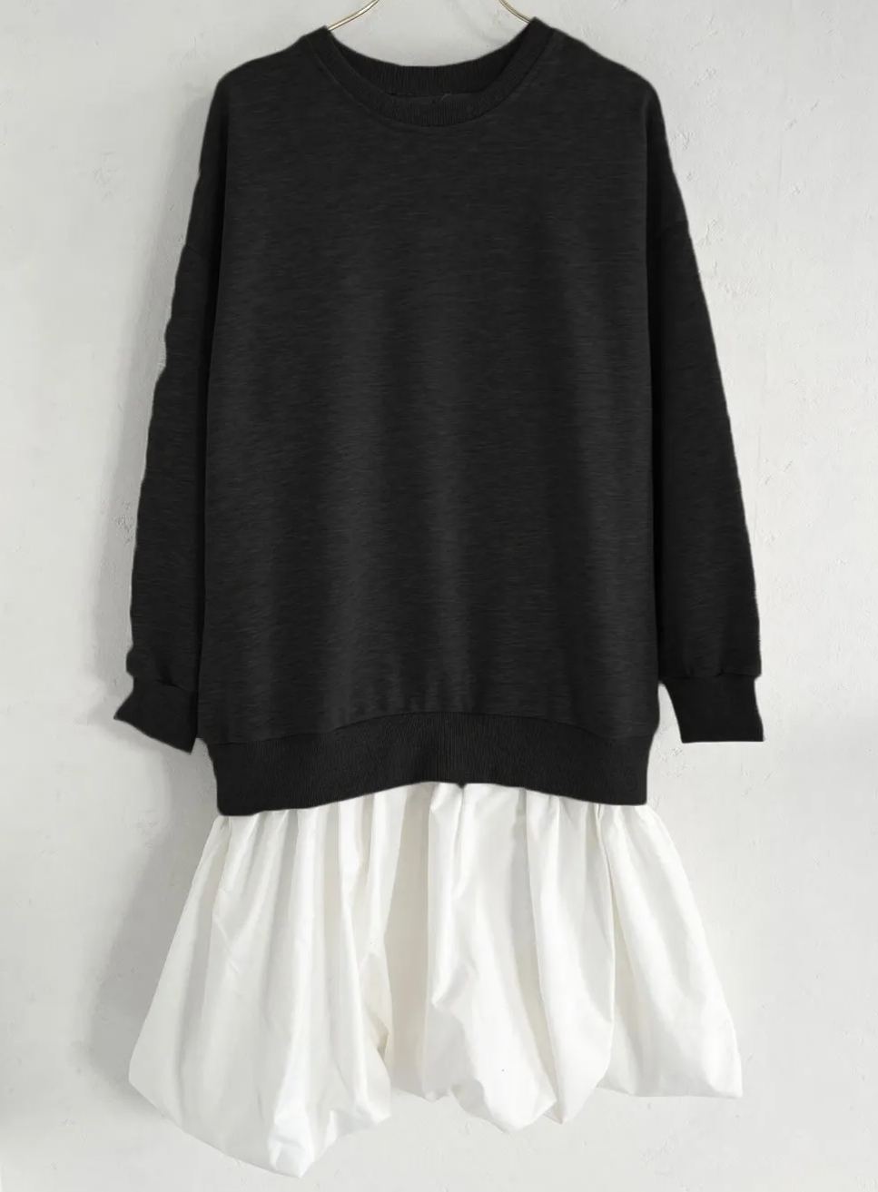 【バルーンスカート　ドッキング裏毛プルオーバー(kbm597)】メール便OK