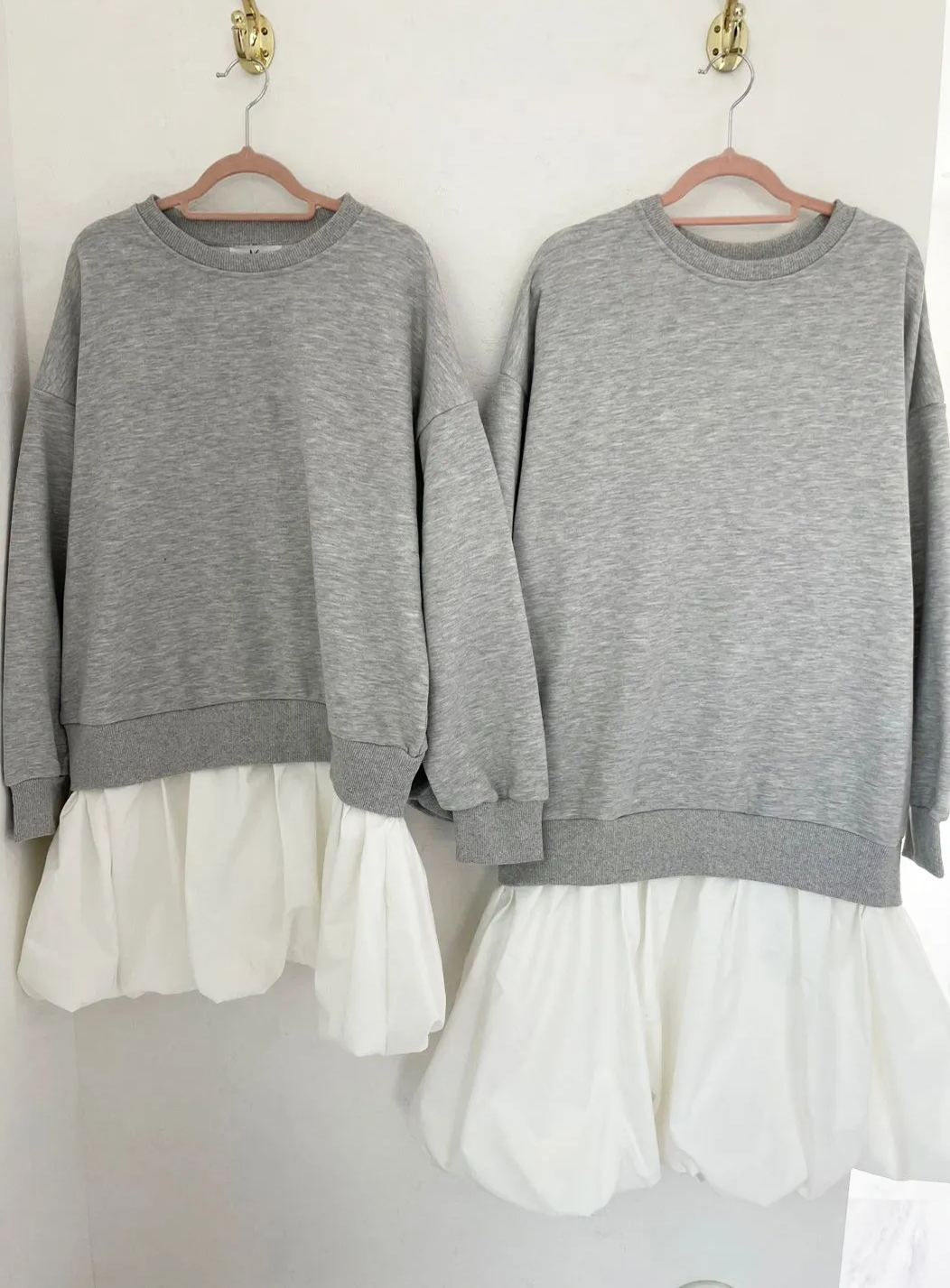 【バルーンスカート　ドッキング裏毛プルオーバー(kbm597)】メール便OK