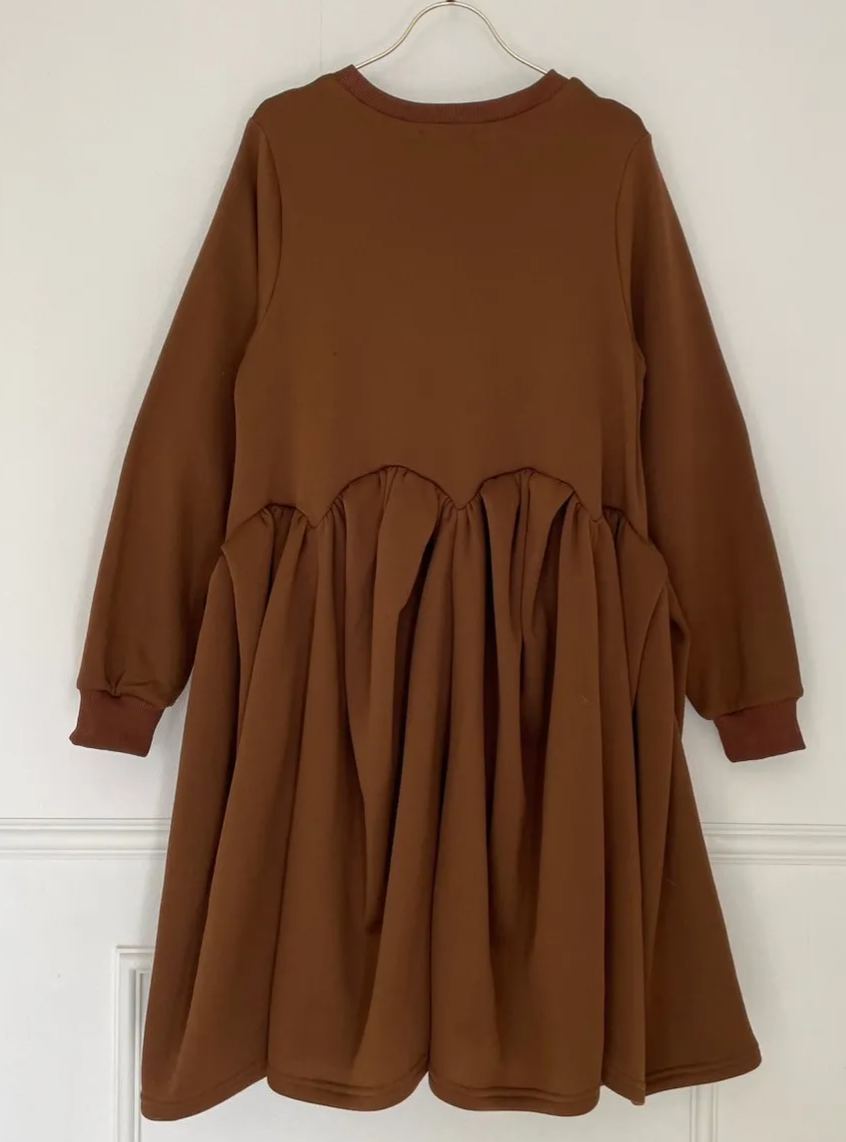 【裏起毛　パンプキンワンピース/ミドル丈(kbm548)】TH