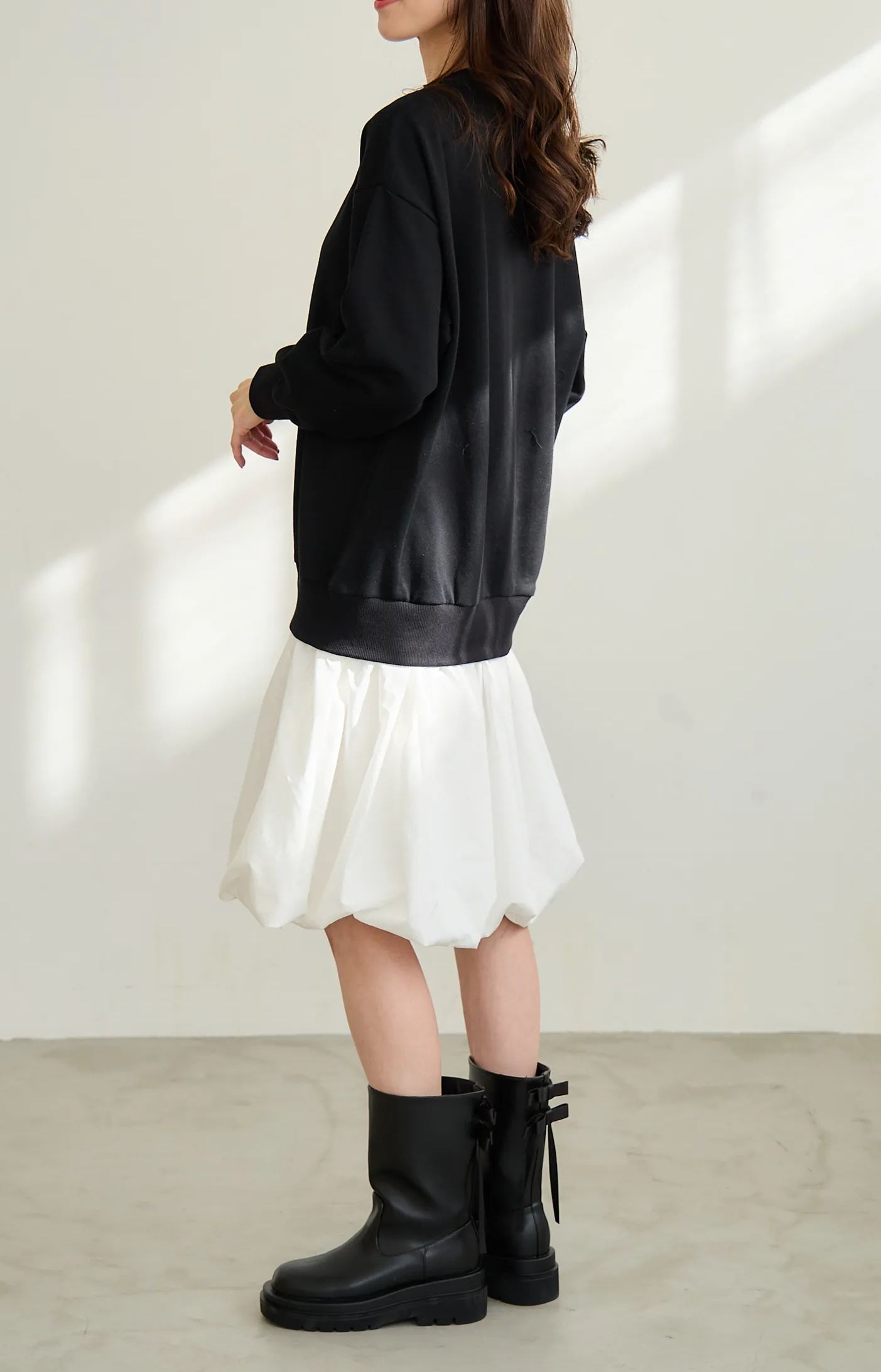 【バルーンスカート　ドッキング裏毛プルオーバー(kbm597)】