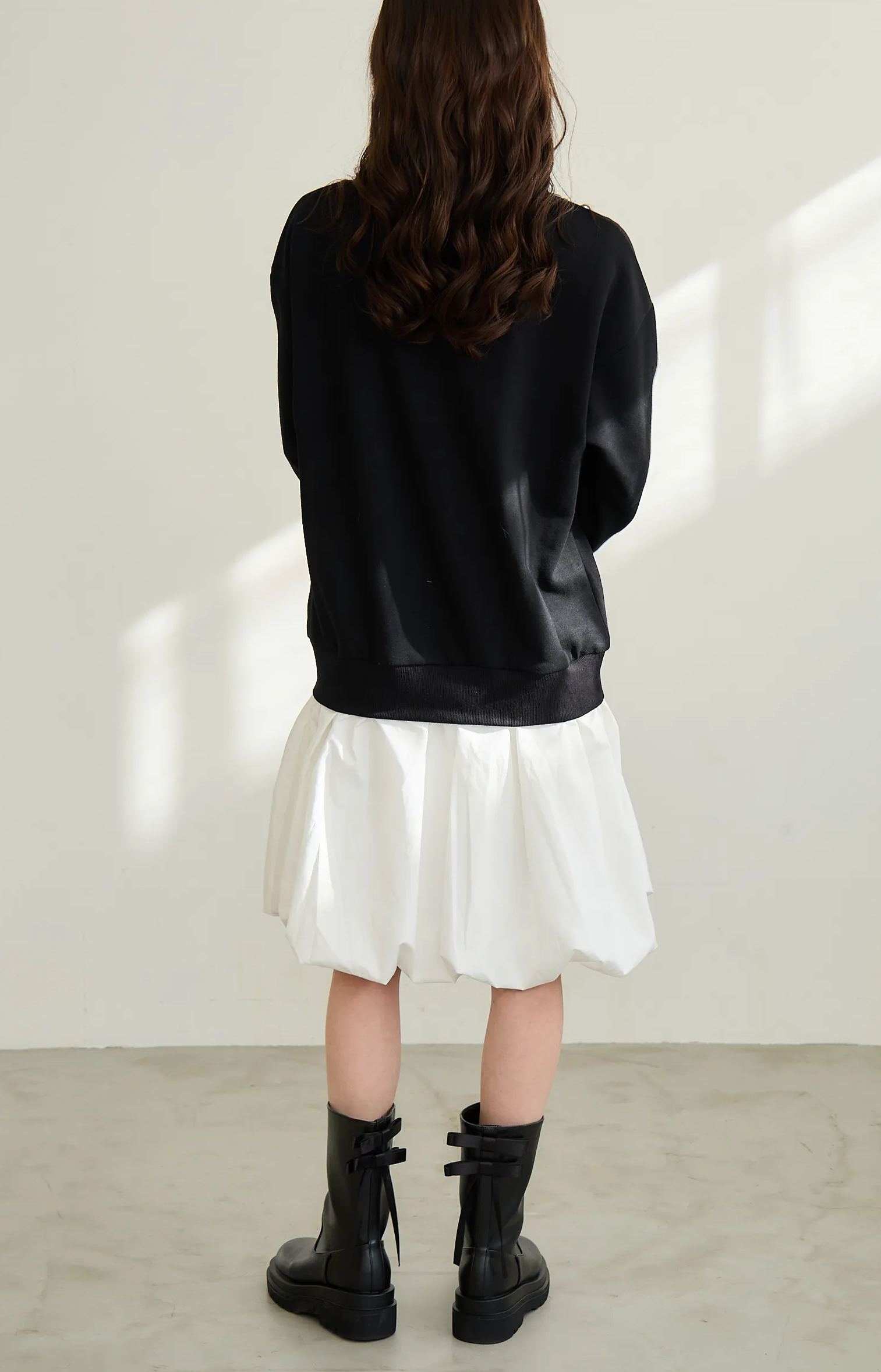 【バルーンスカート　ドッキング裏毛プルオーバー(kbm597)】