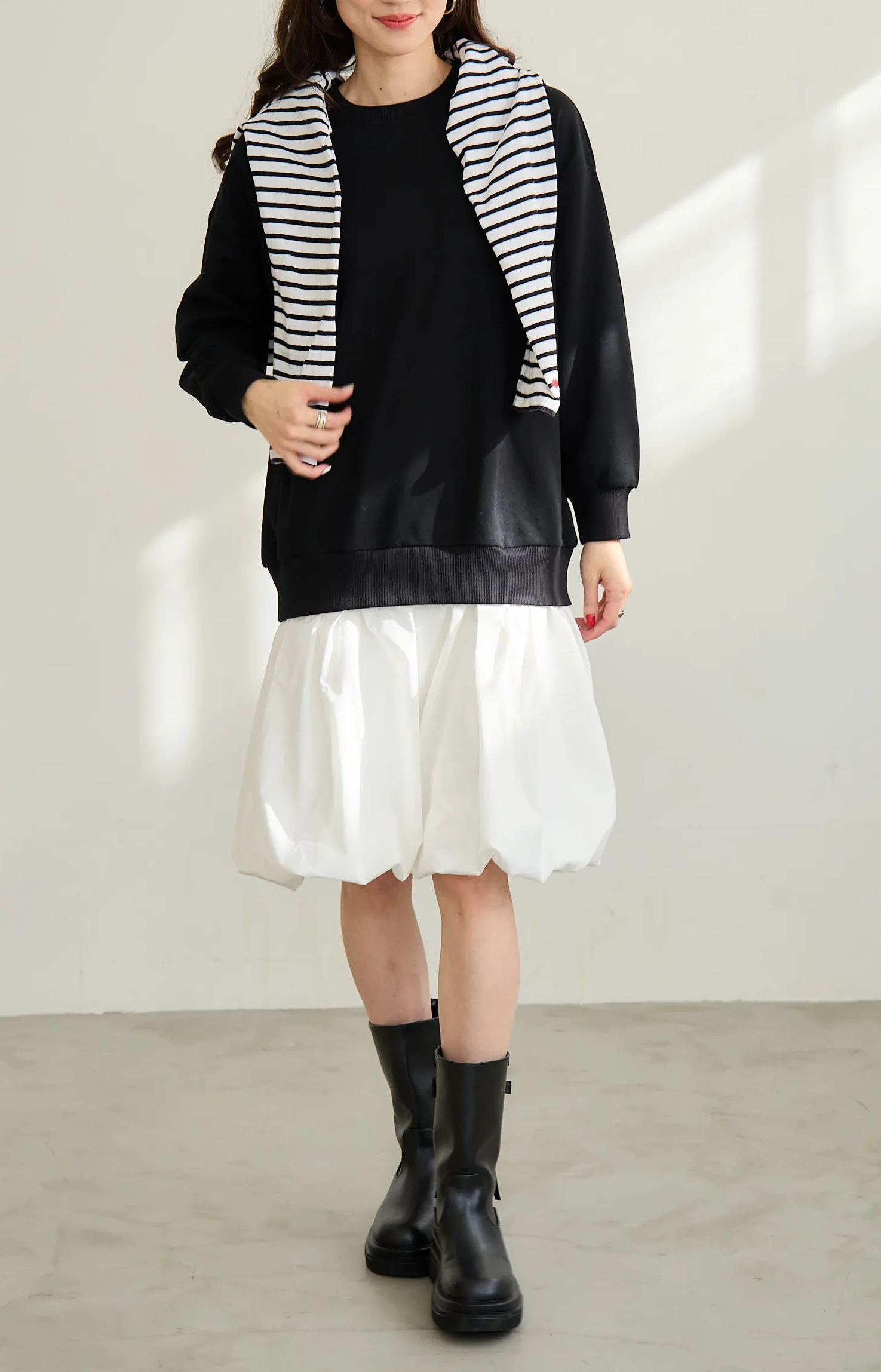 【バルーンスカート　ドッキング裏毛プルオーバー(kbm597)】