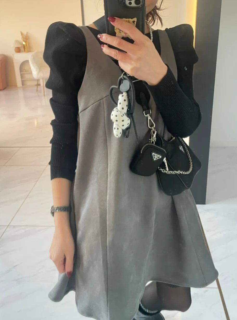 【ソフトエコスエード フレアミニワンピース(sd0091)(32196)】