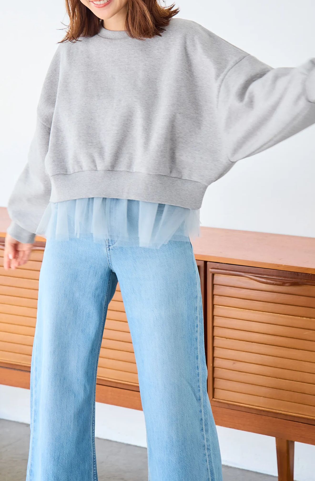 【saya×Myuコラボ】裾チュールドルマンスウェット(myu1207)