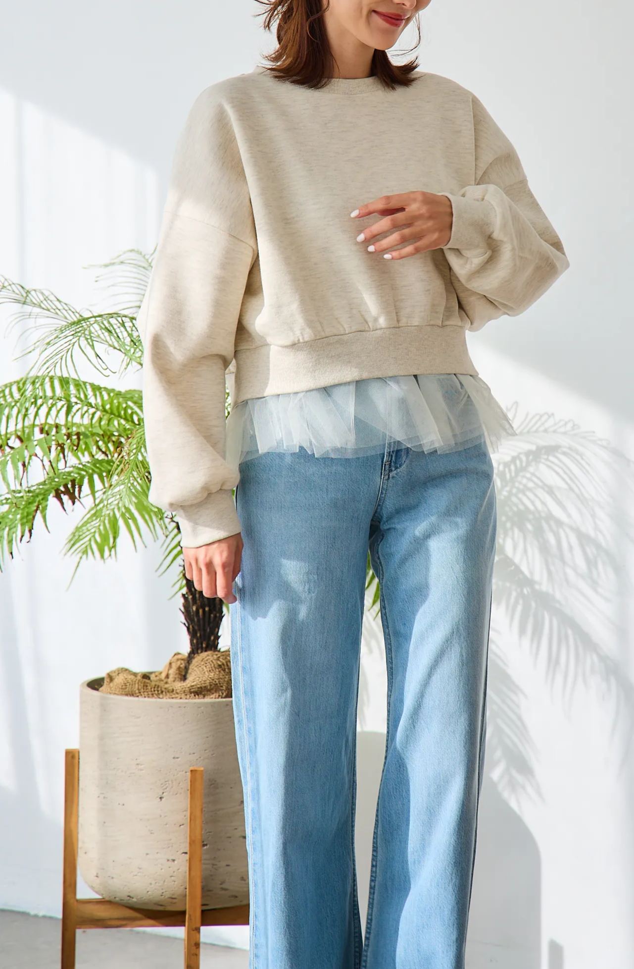 【saya×Myuコラボ】裾チュールドルマンスウェット(myu1207)