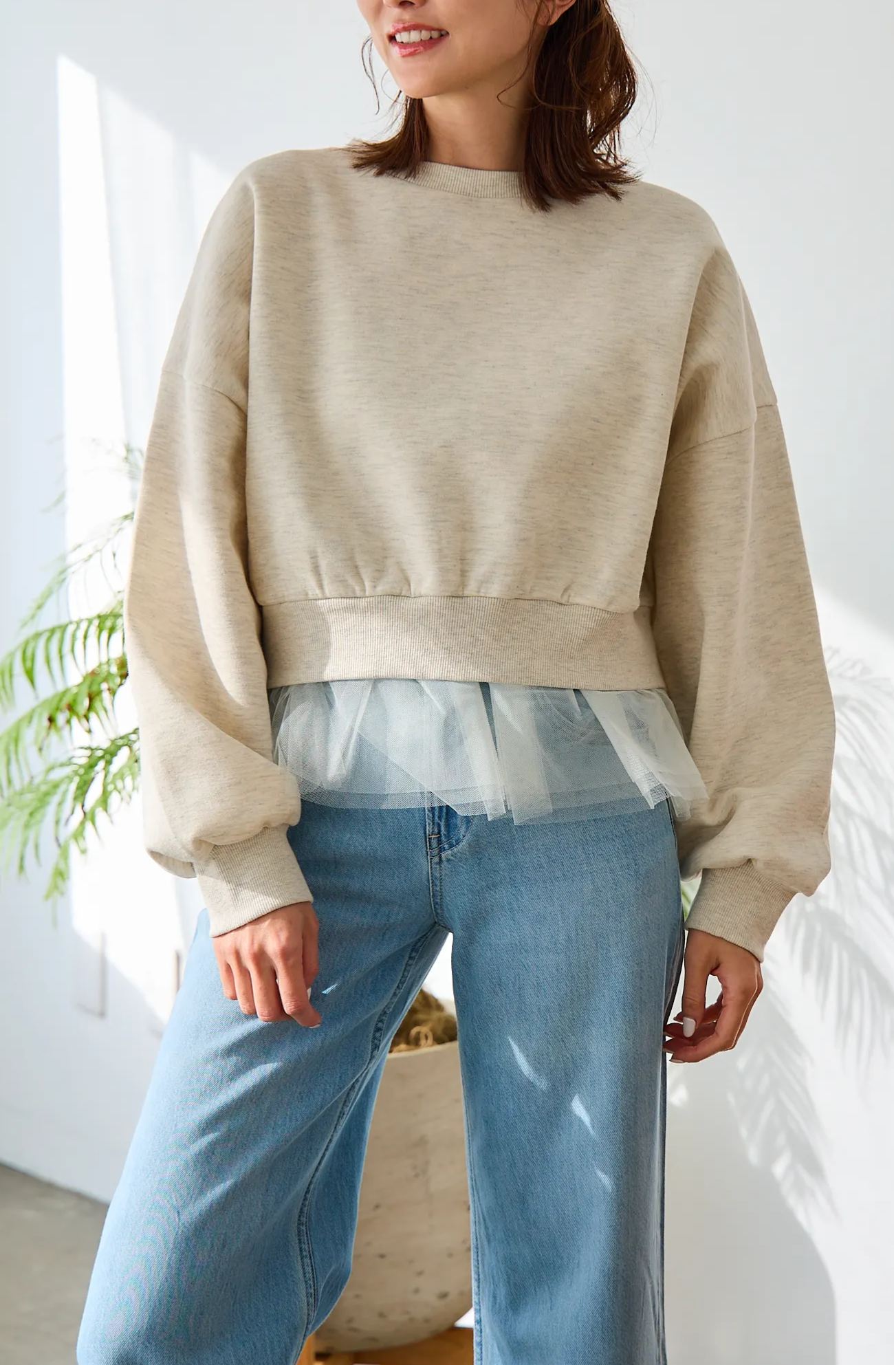 【saya×Myuコラボ】裾チュールドルマンスウェット(myu1207)