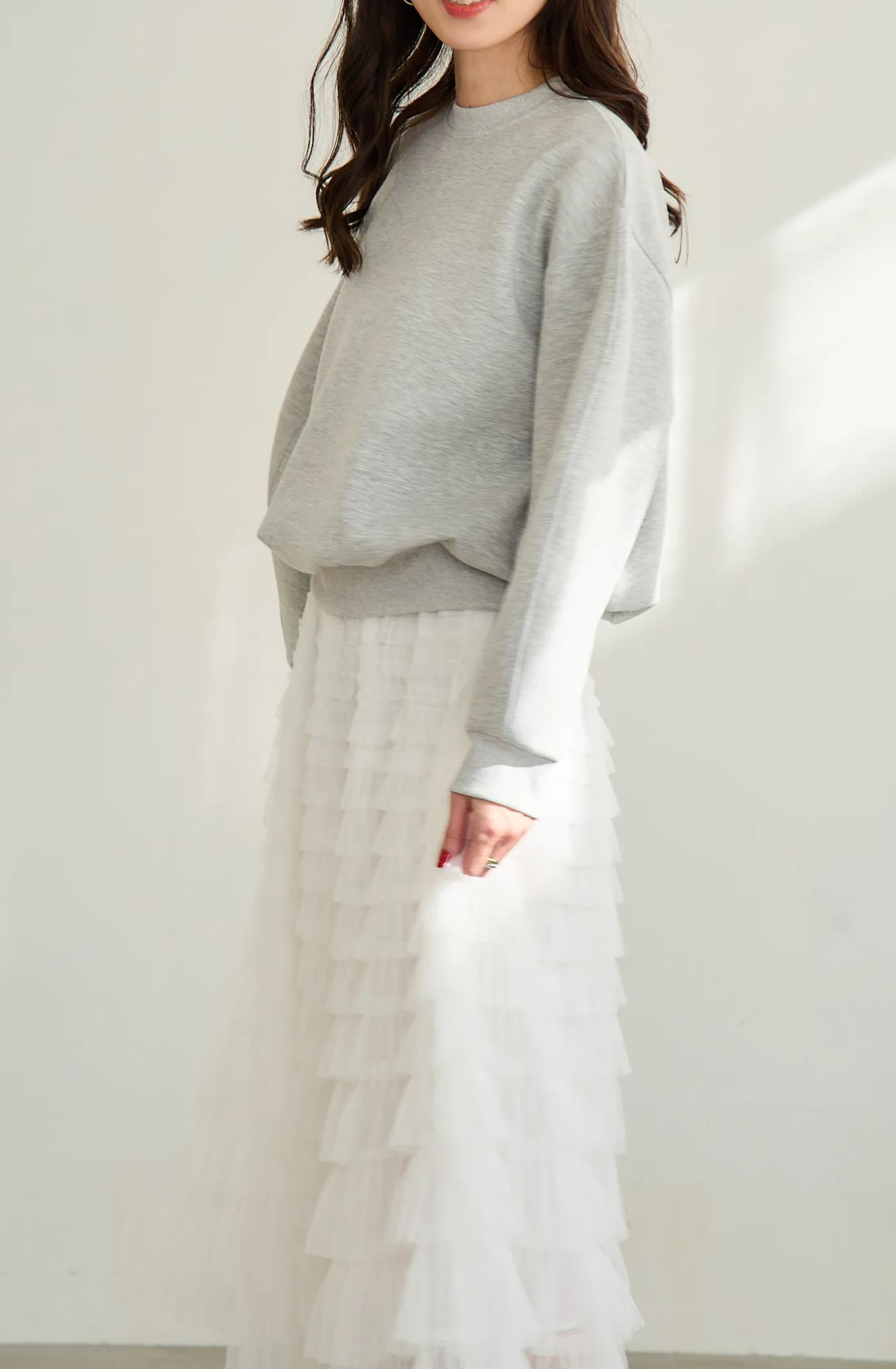 @m_i_mm_a×Myuコラボ【カーブスリーブプルオーバー(kbm599シンプル)】メール便OK