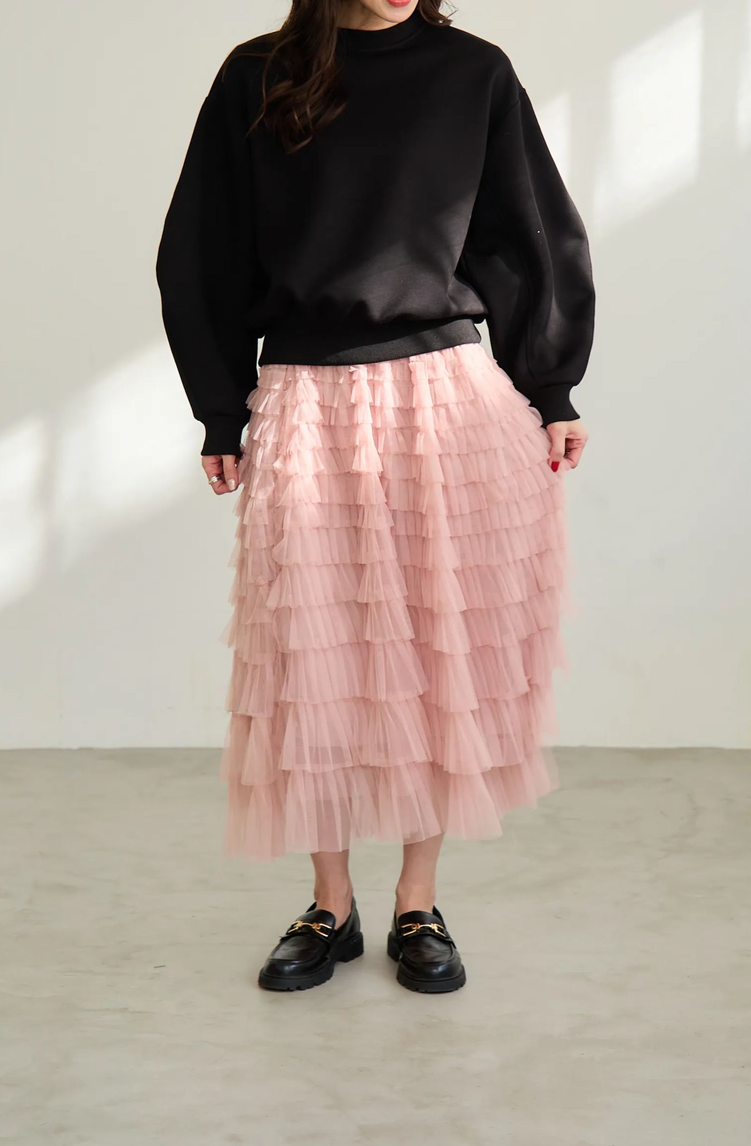 @m_i_mm_a×Myuコラボ【カーブスリーブプルオーバー(kbm599シンプル)】メール便OK