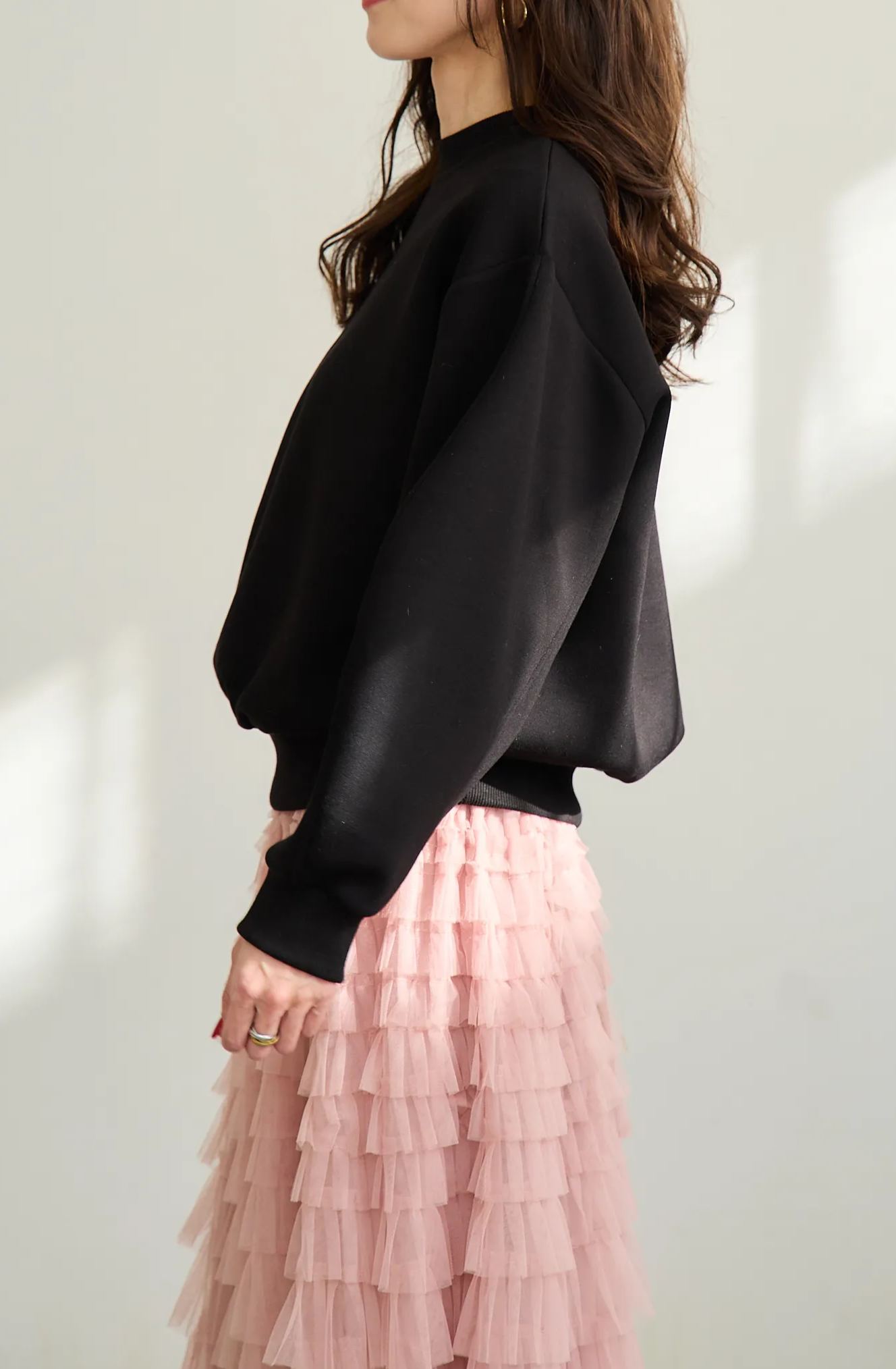 @m_i_mm_a×Myuコラボ【カーブスリーブプルオーバー(kbm599シンプル)】メール便OK