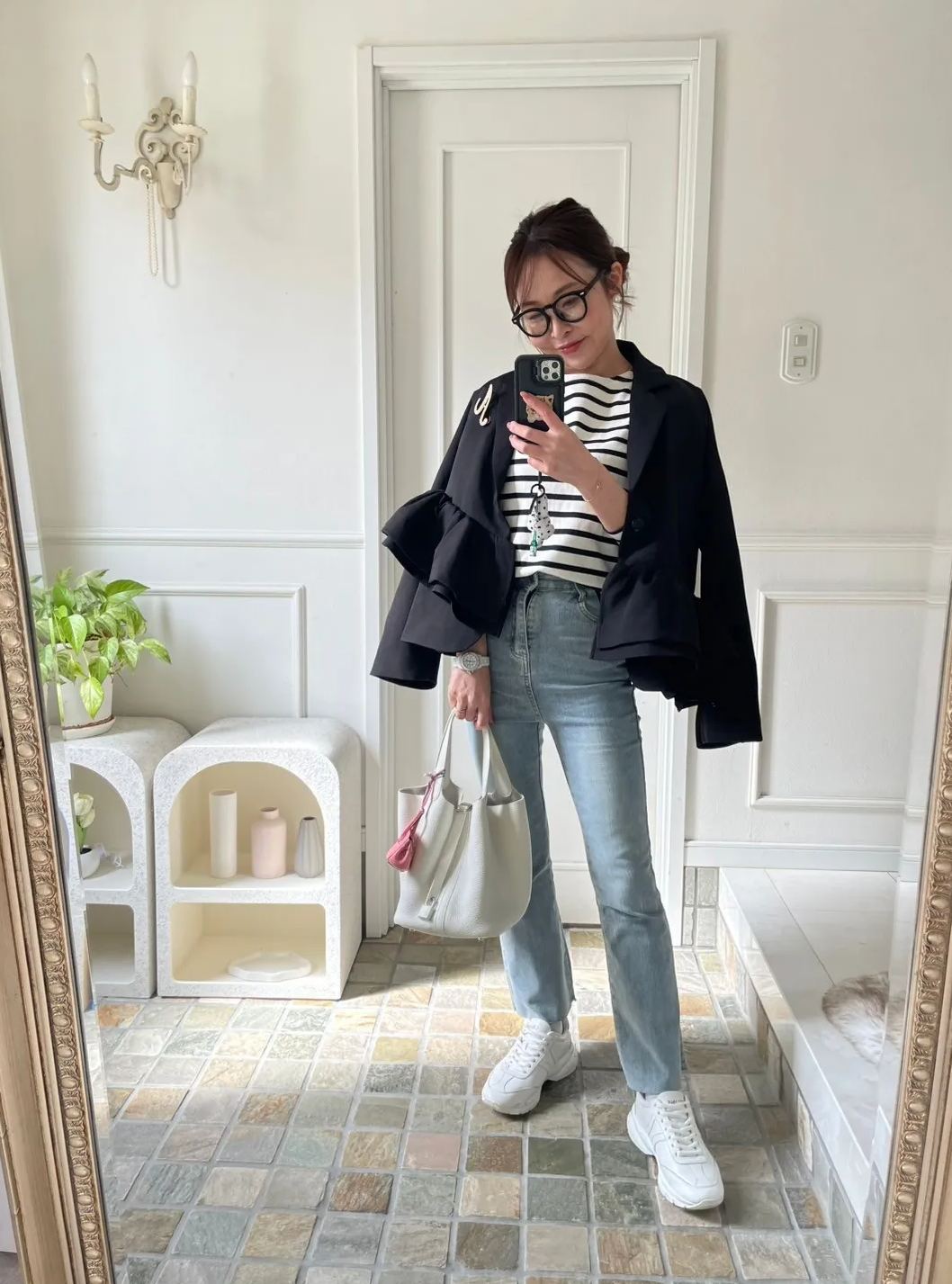 【アシンメトリー　フリルジャケット(kbm613)】メール便OK