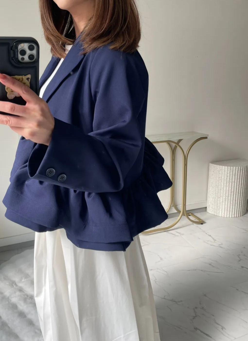 【アシンメトリー　フリルジャケット(kbm613)】メール便OK