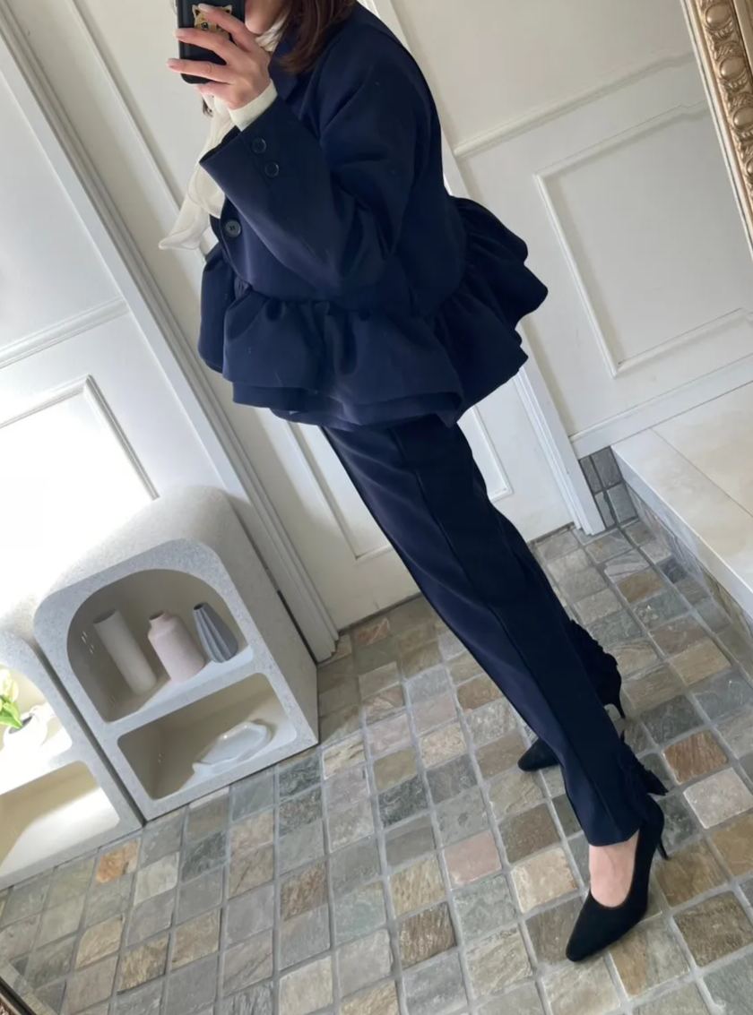 【アシンメトリー　フリルジャケット(kbm613)】メール便OK