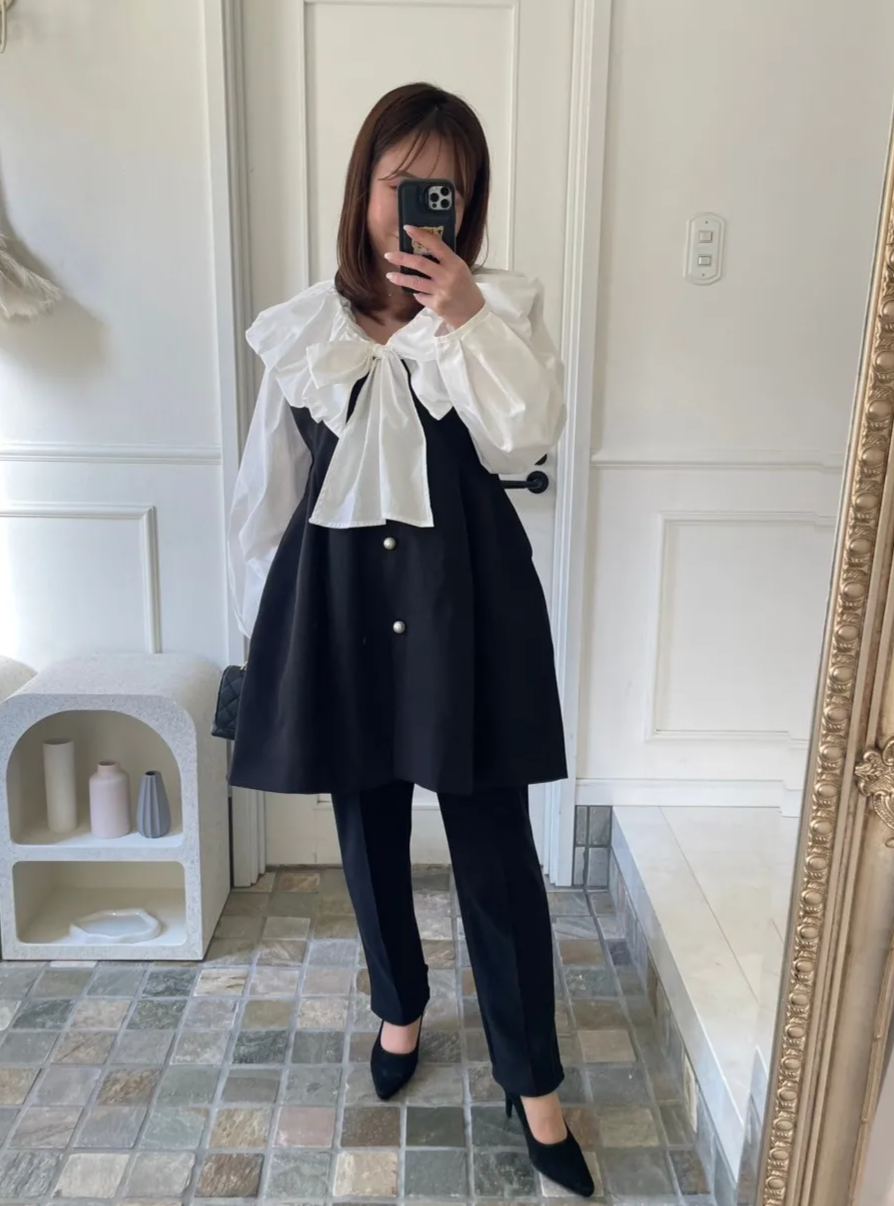 【バルーンカラー BIGリボンブラウス(kk2502-14)】