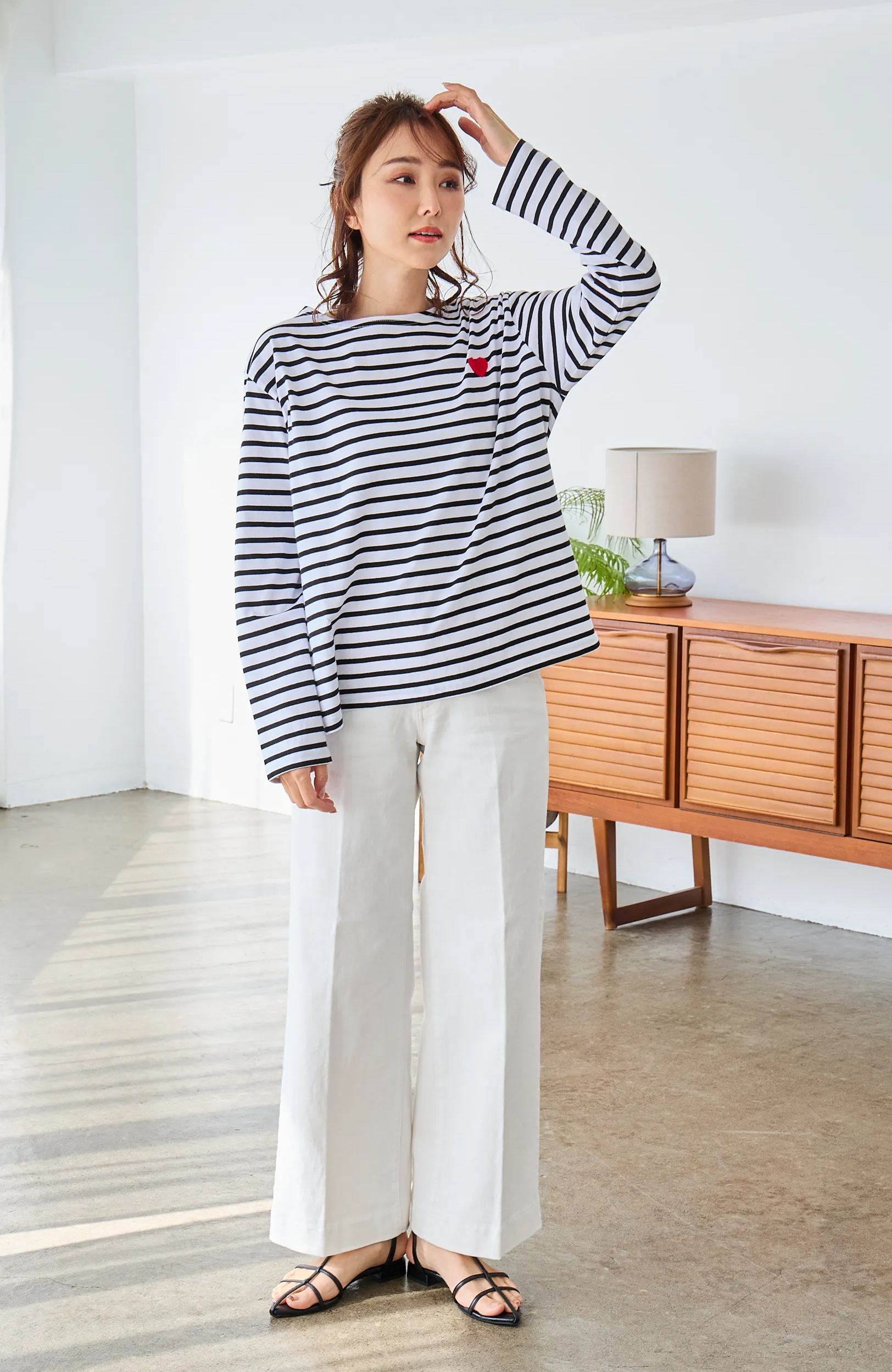 【ぷくぷくハートボーダーTシャツ(myu1214)】