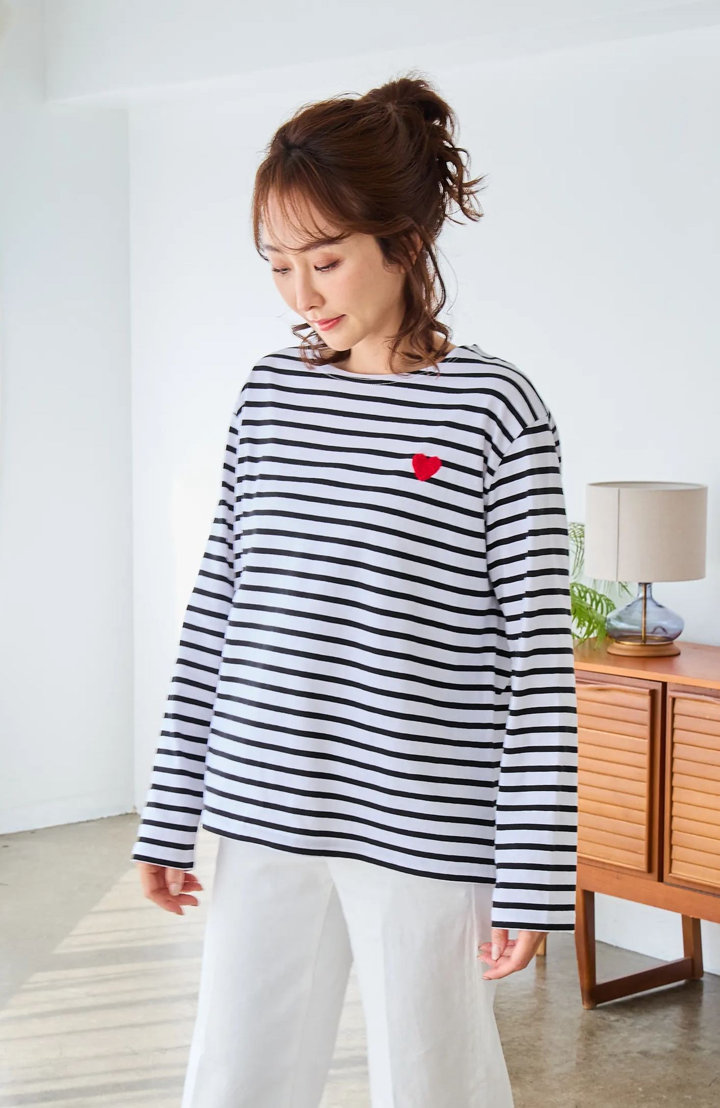 【ぷくぷくハートボーダーTシャツ(myu1214)】