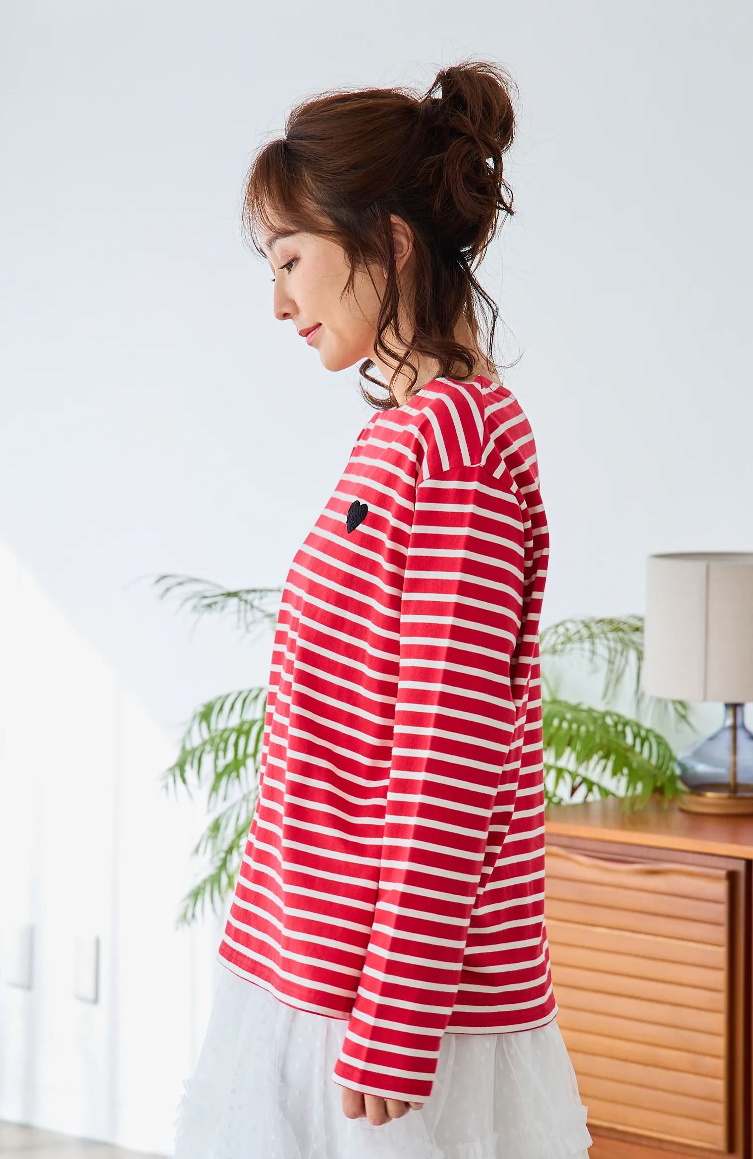 【ぷくぷくハートボーダーTシャツ(myu1214)】