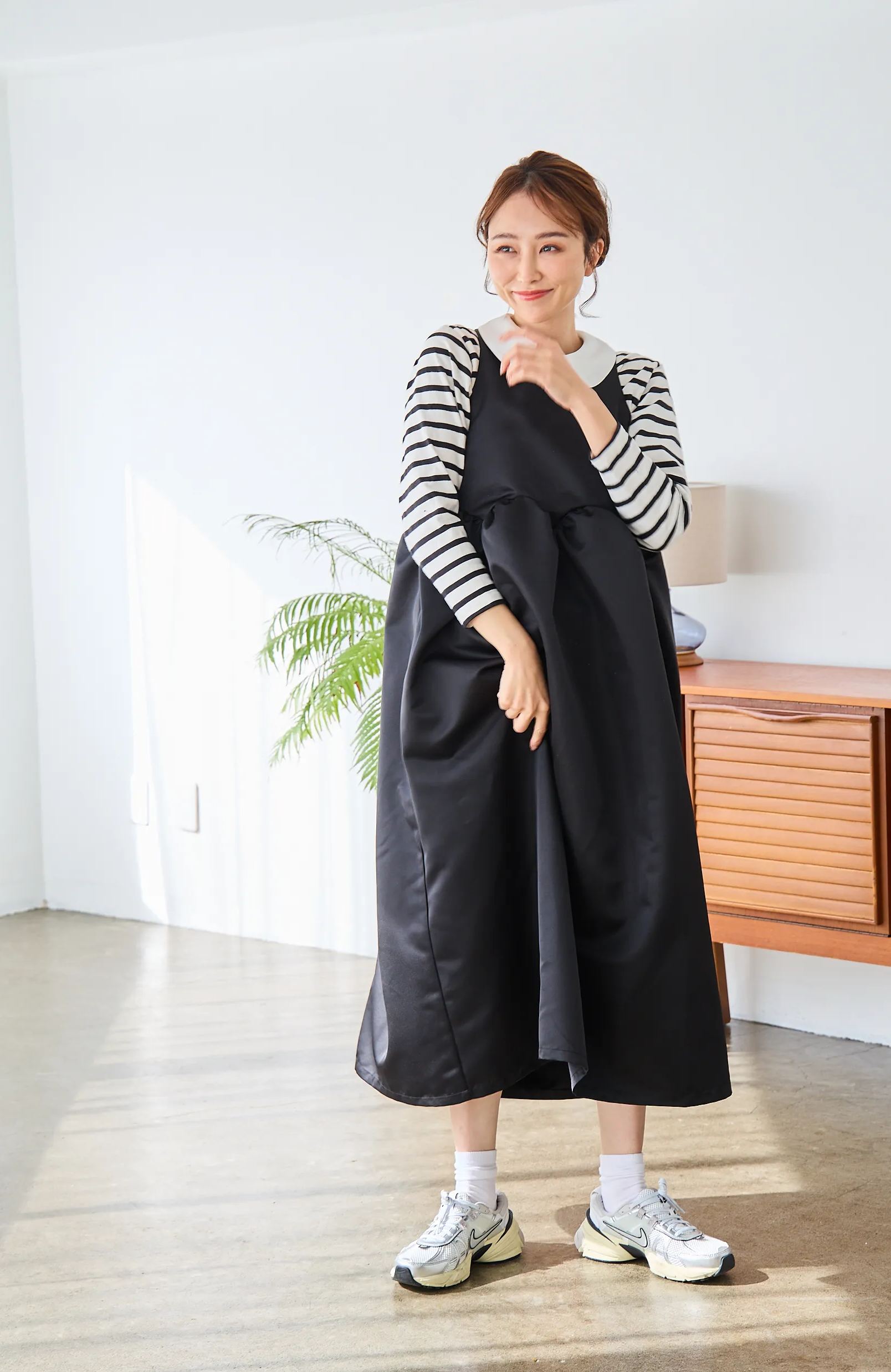 【えりか様みく様コラボ　付け衿　アメスリサテンワンピース(kbm592)】メール便OK