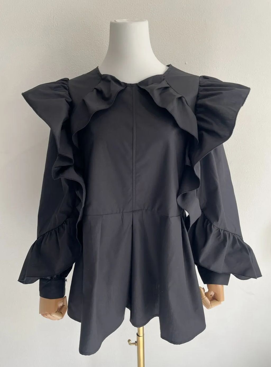 【フリルスリーブ フレアブラウス（sd-J17-0143）】